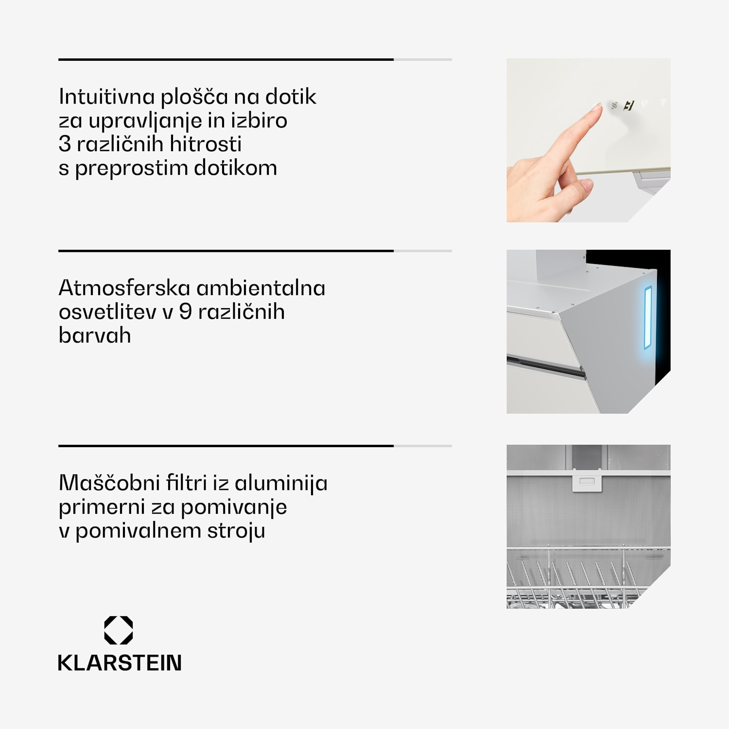 Alina napa za odvod dima | 60 cm | 680 m³/h | Tiha | EEK A++ 