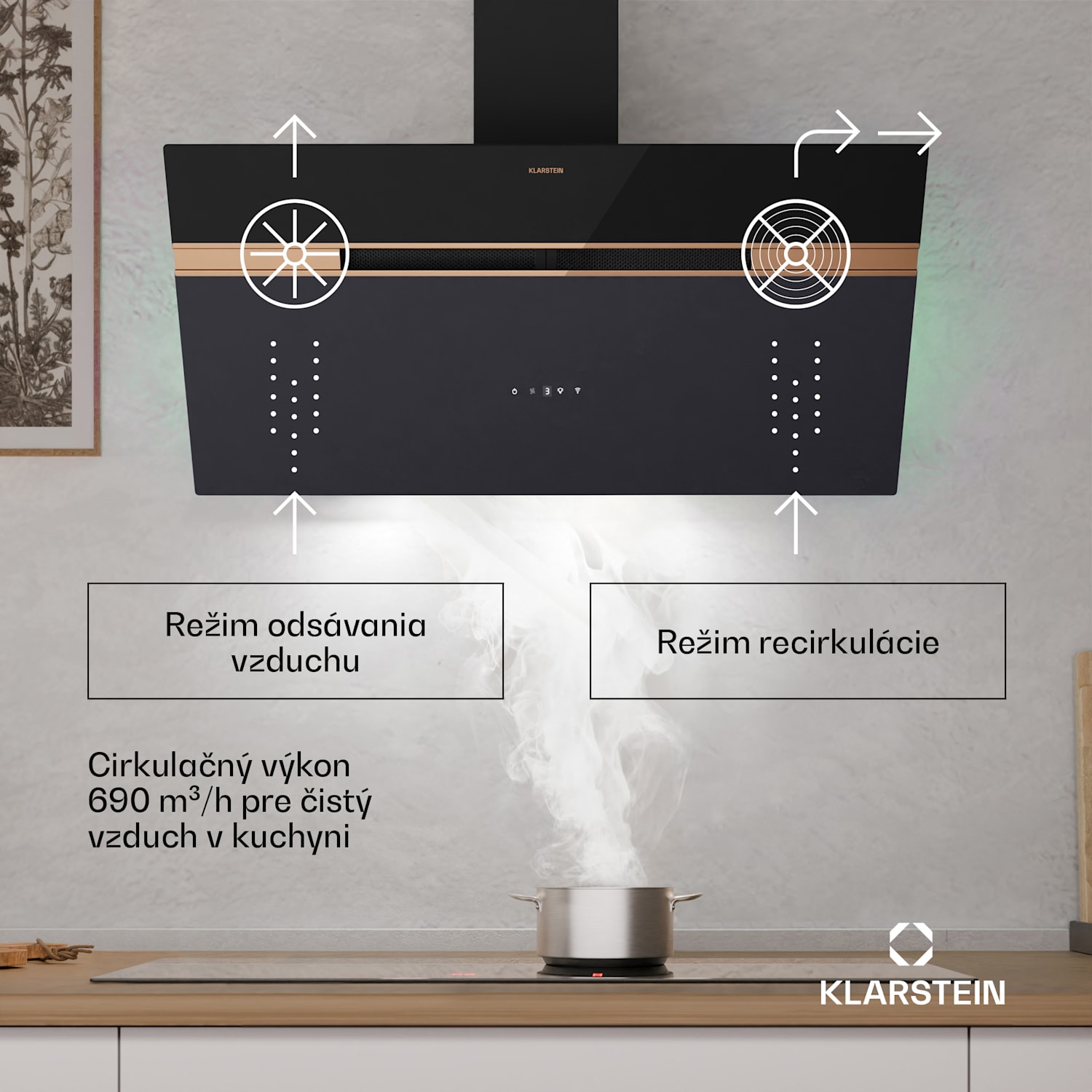 Alina digestor, 90 cm, 690 m³/h, Tichý, EEK A++ 