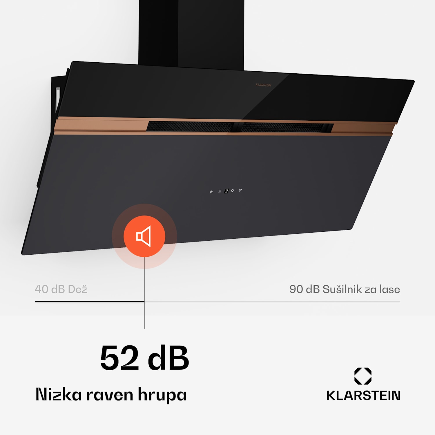 Alina napa za odvod dima, 90 cm, 690 m³/h, Tiha, EEK A++ 