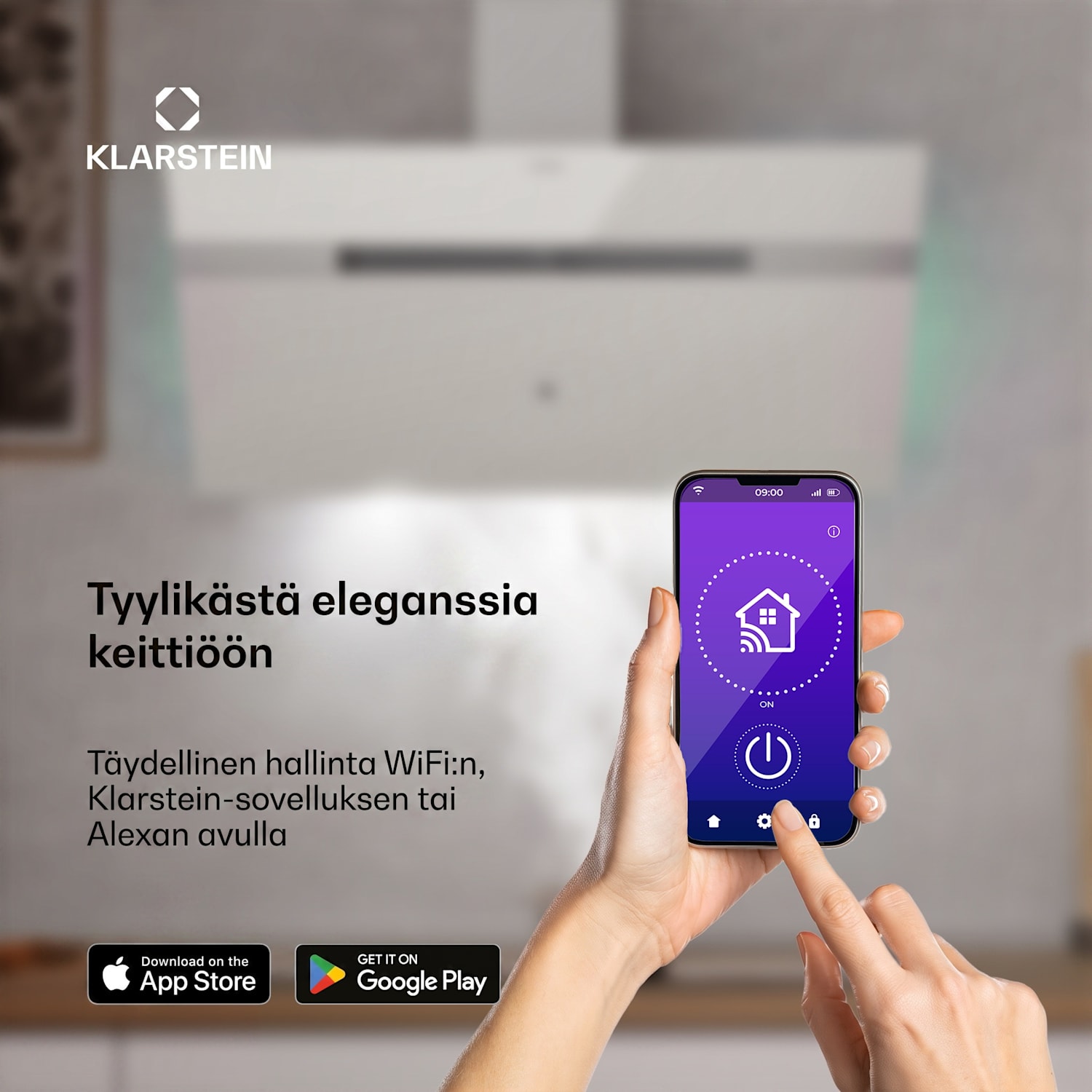 Alina liesituuletin | 90 cm | 689 m³/h | Hiljainen | EEK A++ 90 cm | Kyllä | Valkoinen