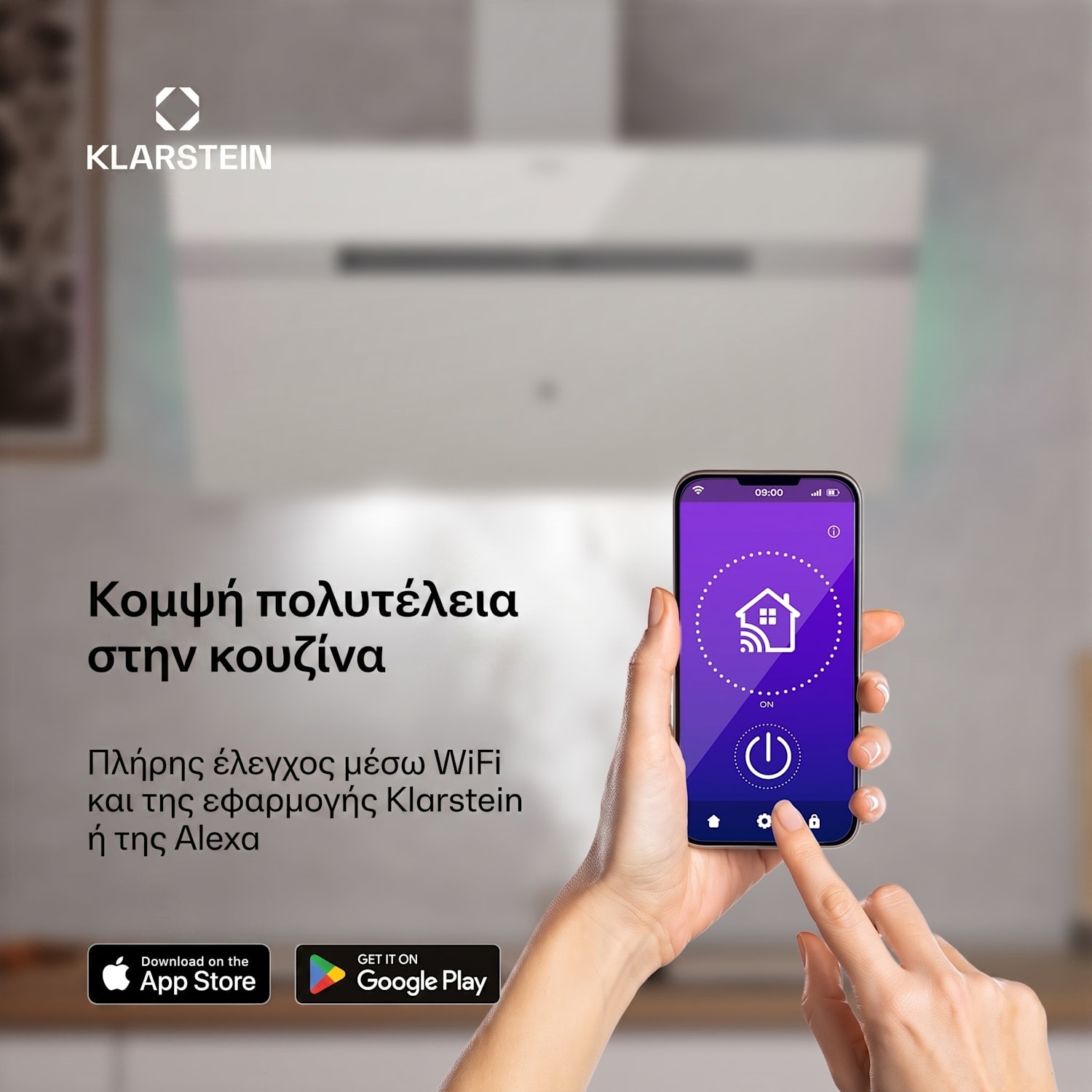 Alina απορροφητήρας | 90 cm | 690 m³/h | Αθόρυβος | EEK A++ 90 εκ | Ναί | Λευκό
