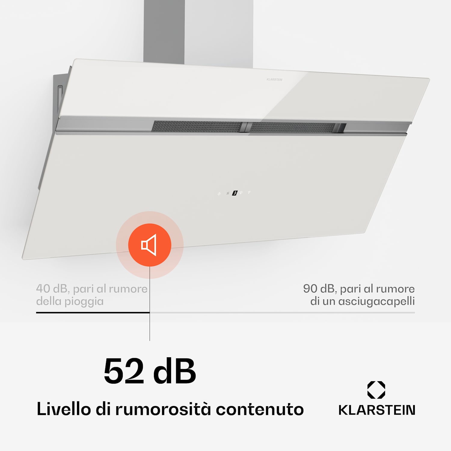 Alina - Cappa aspirante | 90 cm | 690 m³/ora | Silenziosa | Classe energetica A++ 