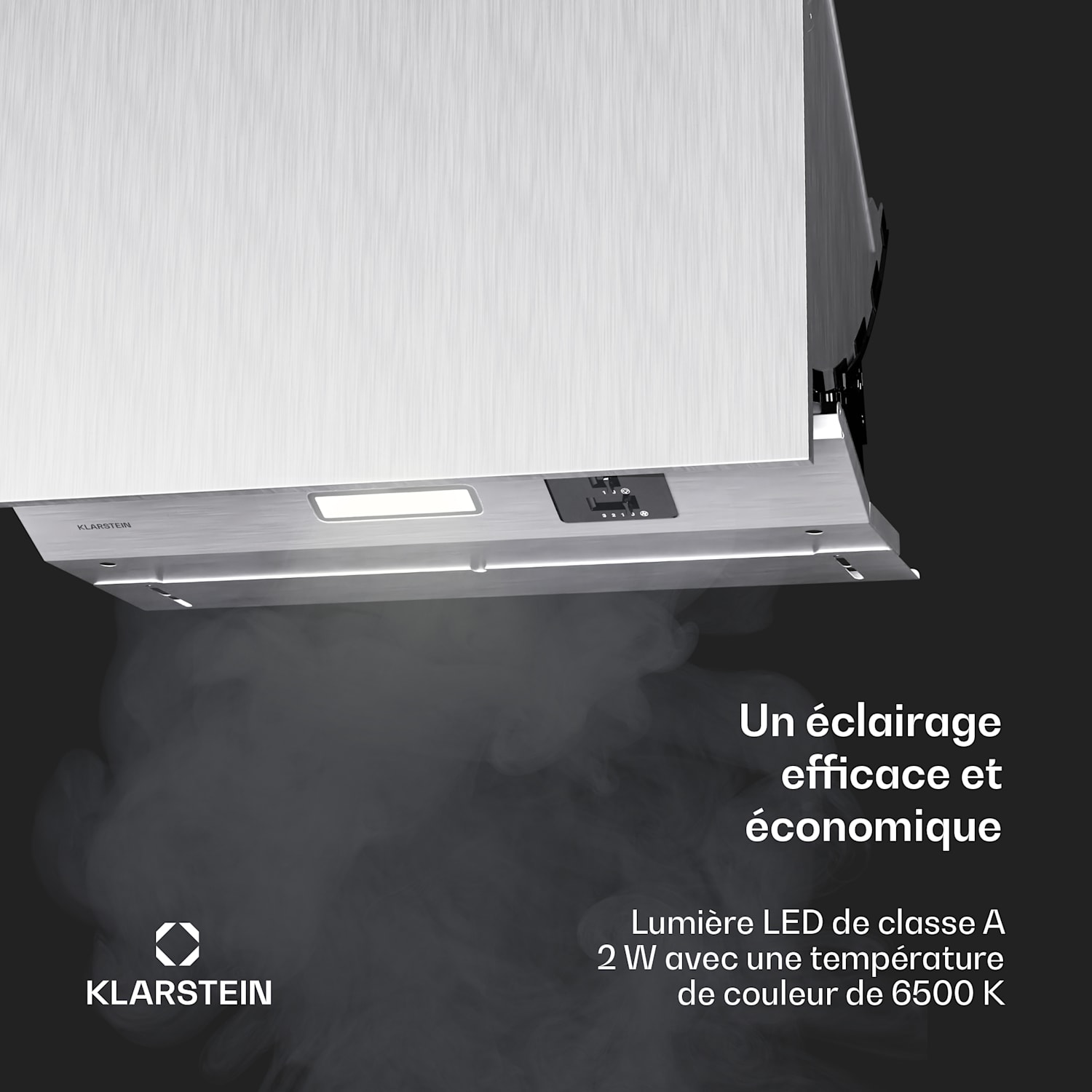 Swift Square afzuigkap | inbouwkap | 402 m³/h | EEK C | afvoer/circulatie | led 60 cm | Zilver Metallic