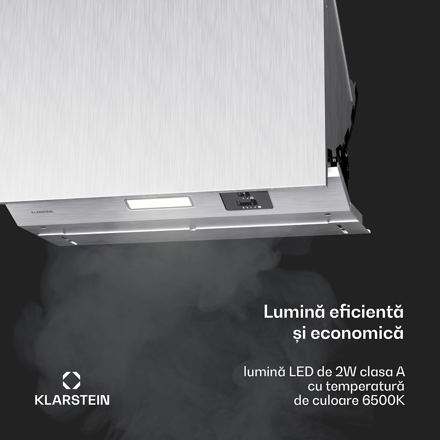 Hota Swift Square, hota incorporabila, 402 m³/h, Clasa energetică C, Evacuare/Recirculare, LED 60 cm | Argintiu metalizat