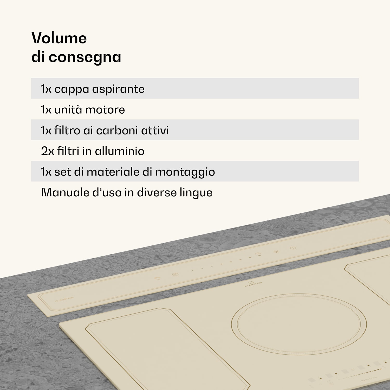 Victoria Downdraft - Cappa aspirante | 90 cm | A++ | 3 livelli | Fino a 713,8 m³/ora | 120 W 90 cm | Crema