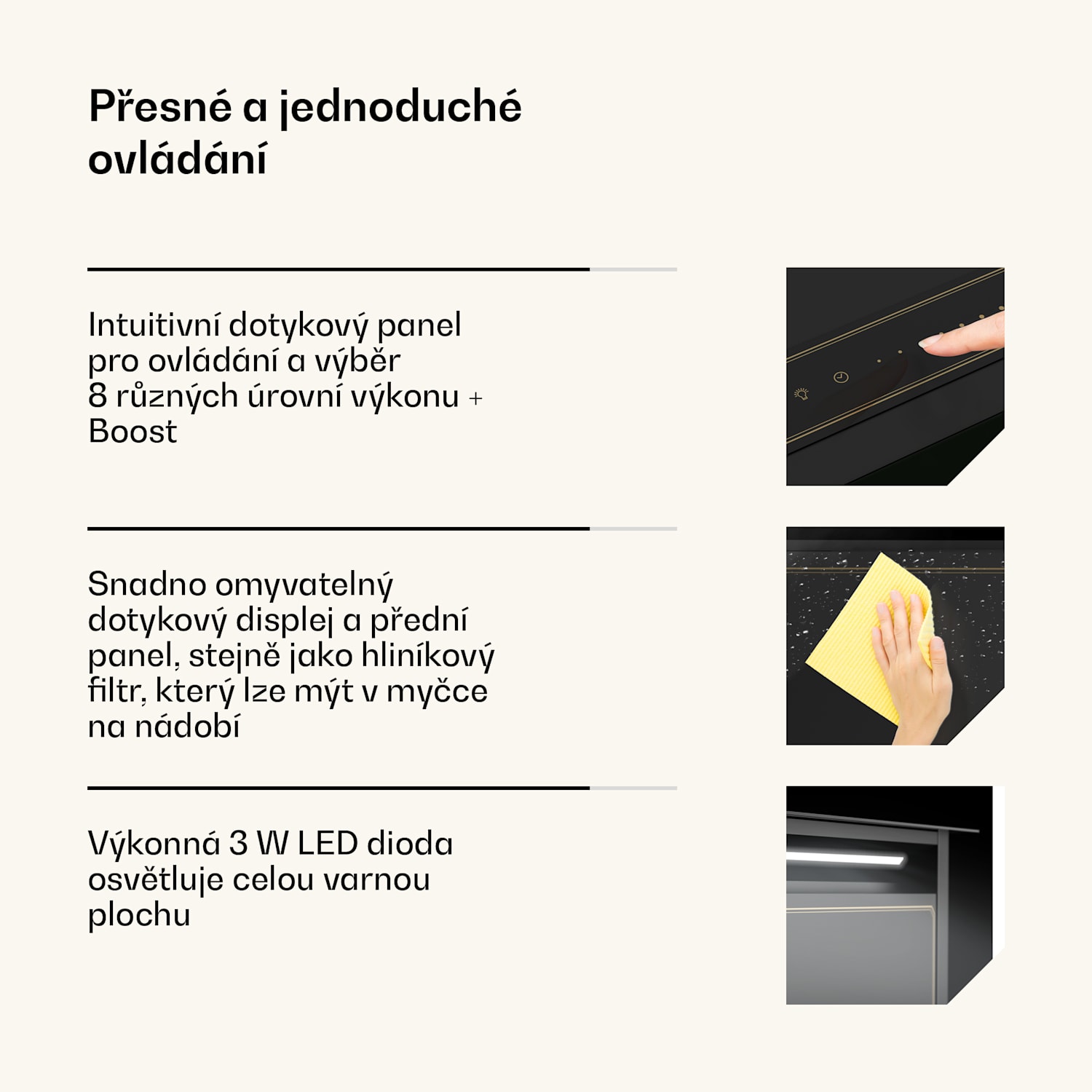 Victoria Downdraft digestoř | 90 cm | A++ | 3 úrovně | až do 713,8 m³/h | 120 W 90 cm | Černá
