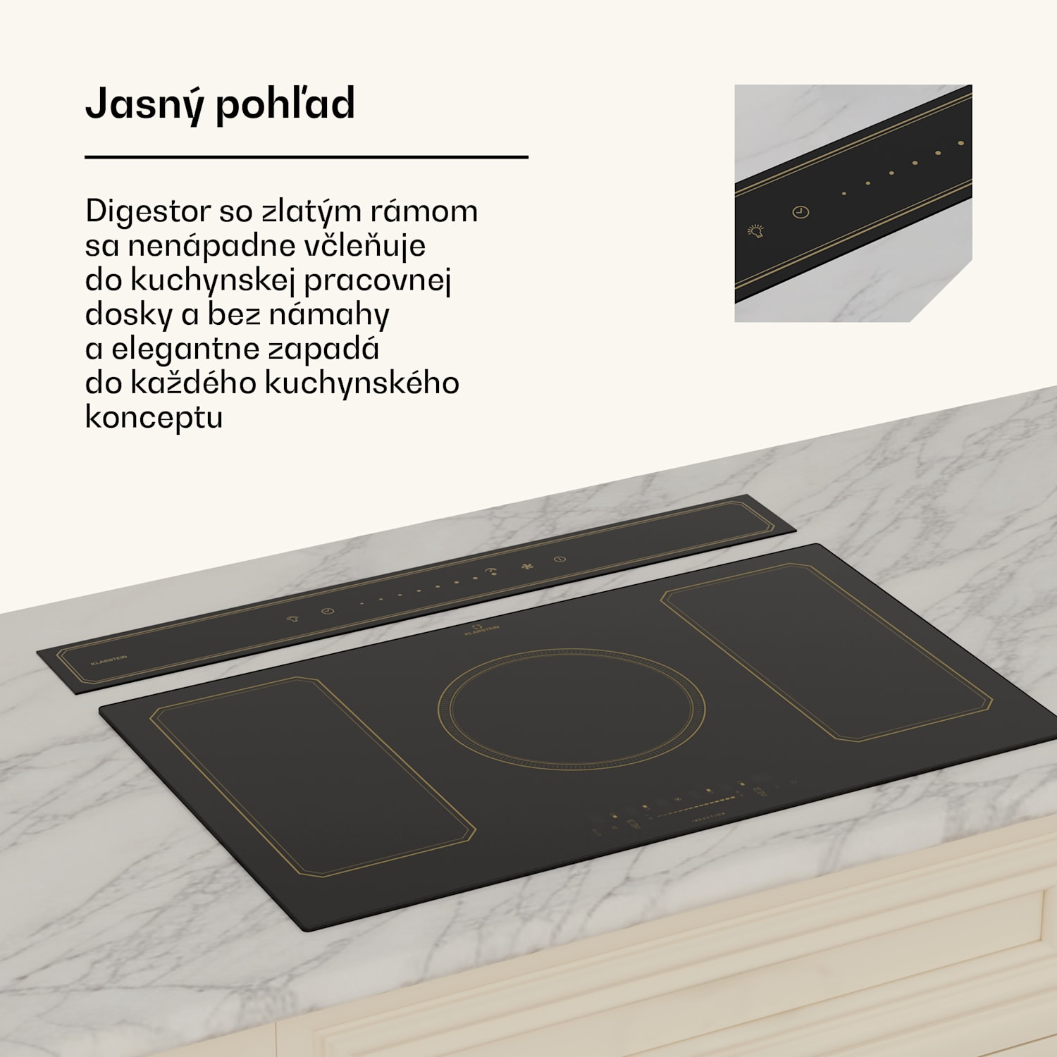 Victoria Downdraft digestor | 90 cm | A++ | 3 úrovne | až do 713,8 m³/h | 120 W 90 cm | Čierna