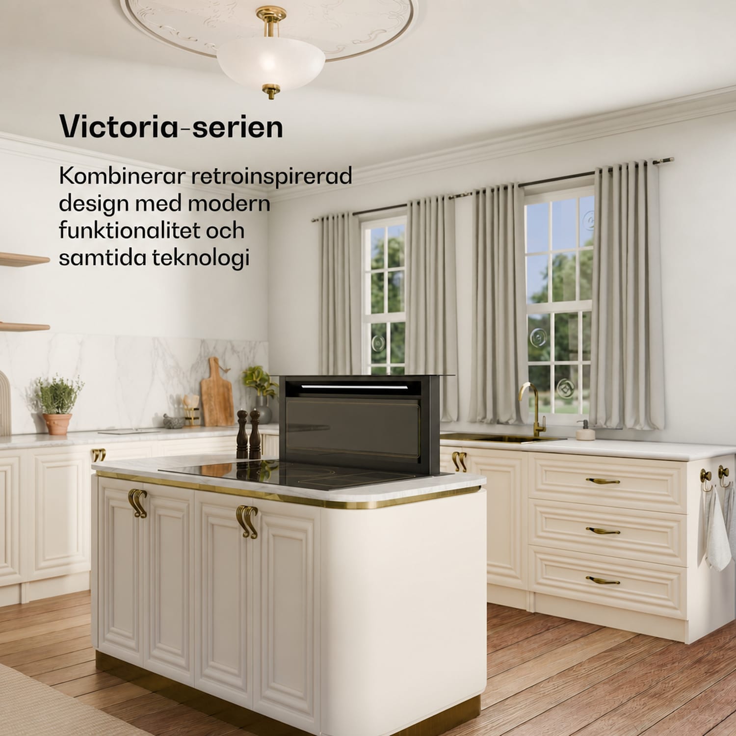 Victoria Downdraft köksfläkt | 90 cm | A++ | 3 nivåer | upp till 714 m³/h | 120 W 90 cm | Svart