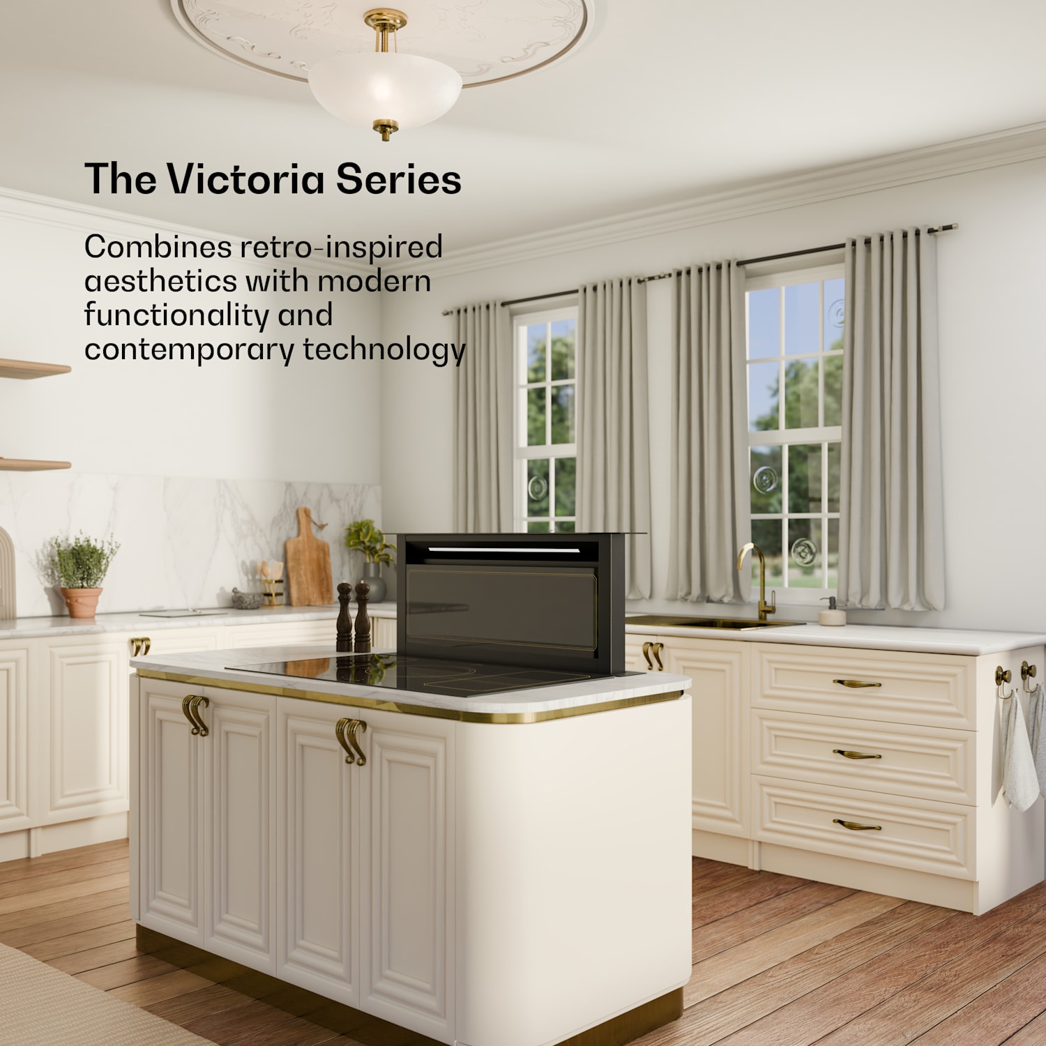 Exaustor Victoria Downdraft | 90 cm | A++ | 3 níveis | até 713,8 m³/h | 120 W 90 cm | Preto