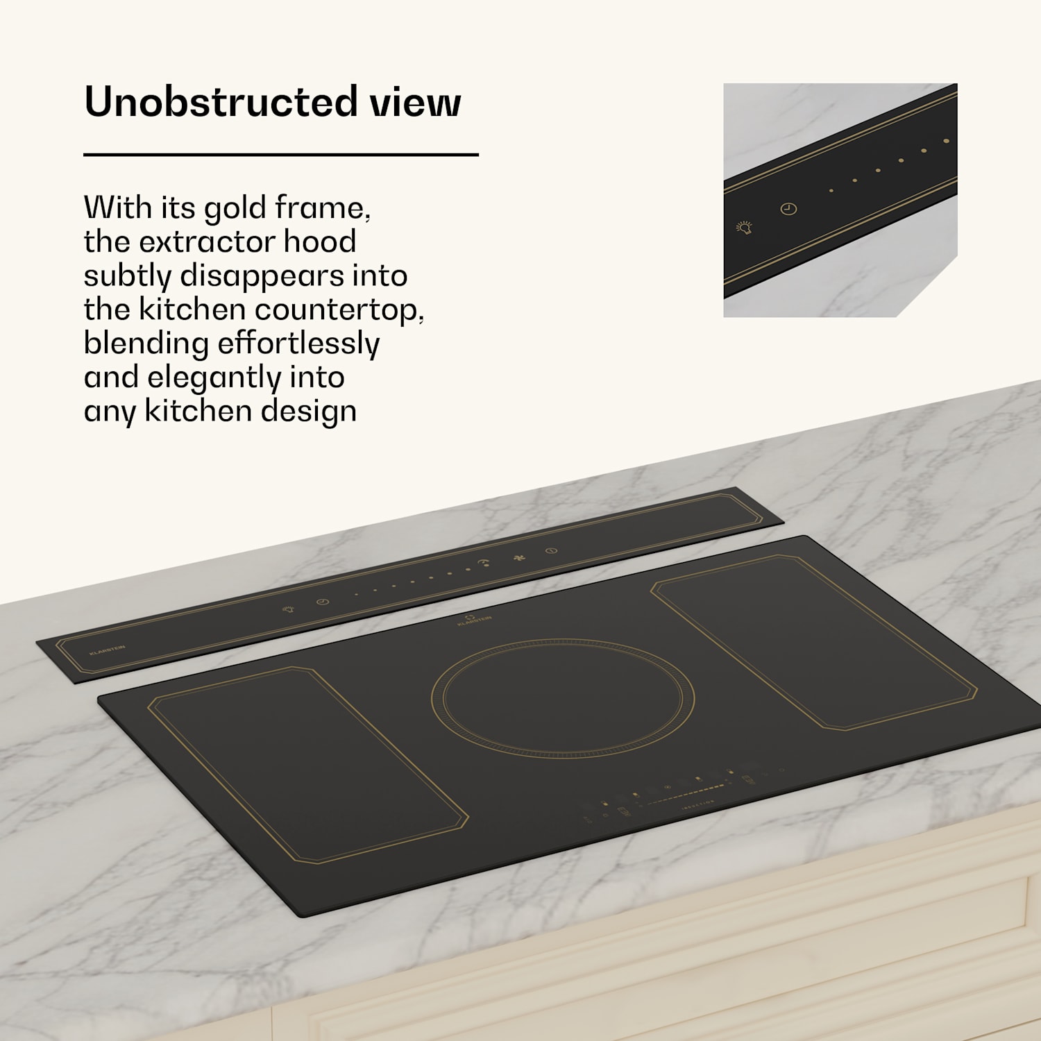 Exaustor Victoria Downdraft | 90 cm | A++ | 3 níveis | até 713,8 m³/h | 120 W 90 cm | Preto