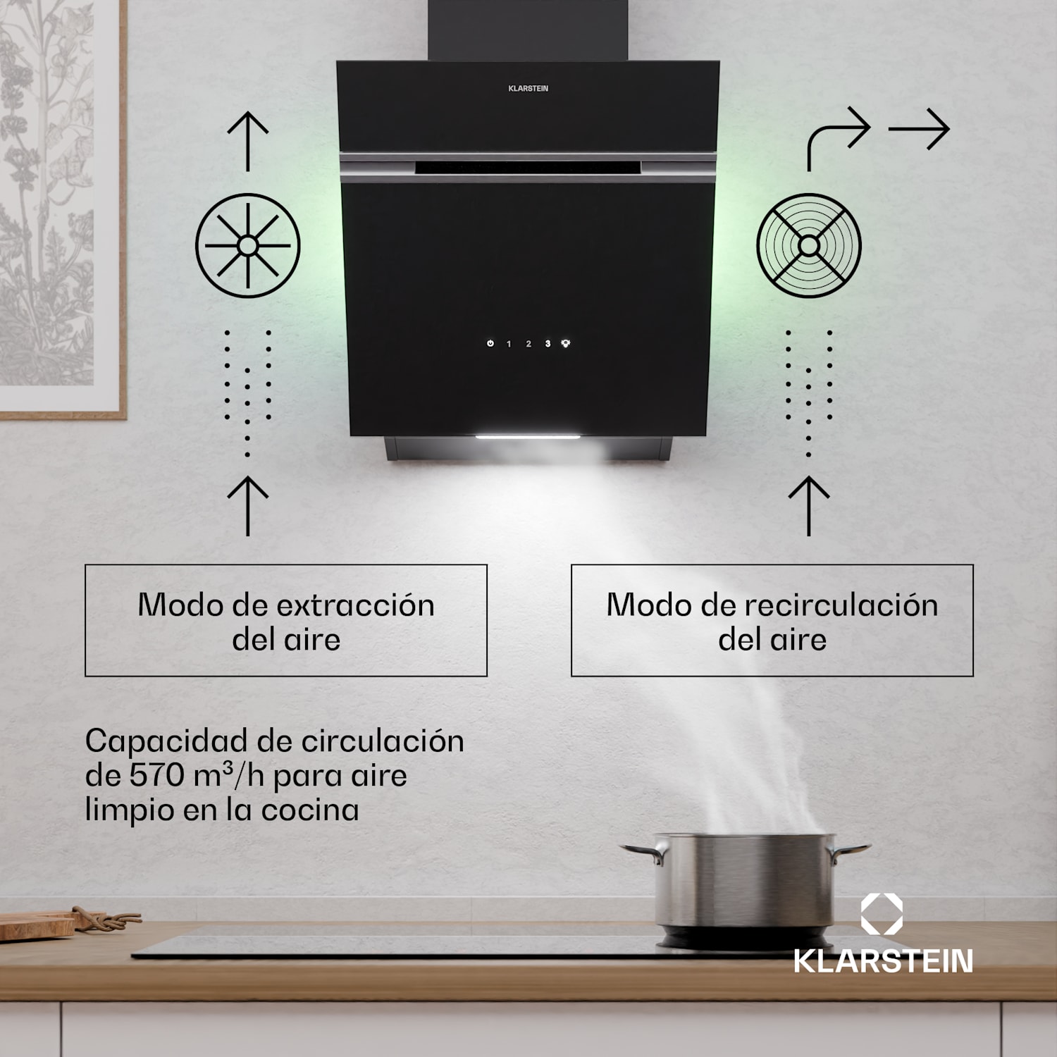 Campana extractora Alina | 40 cm | 570 m³/h | Silenciosa | EEC A 