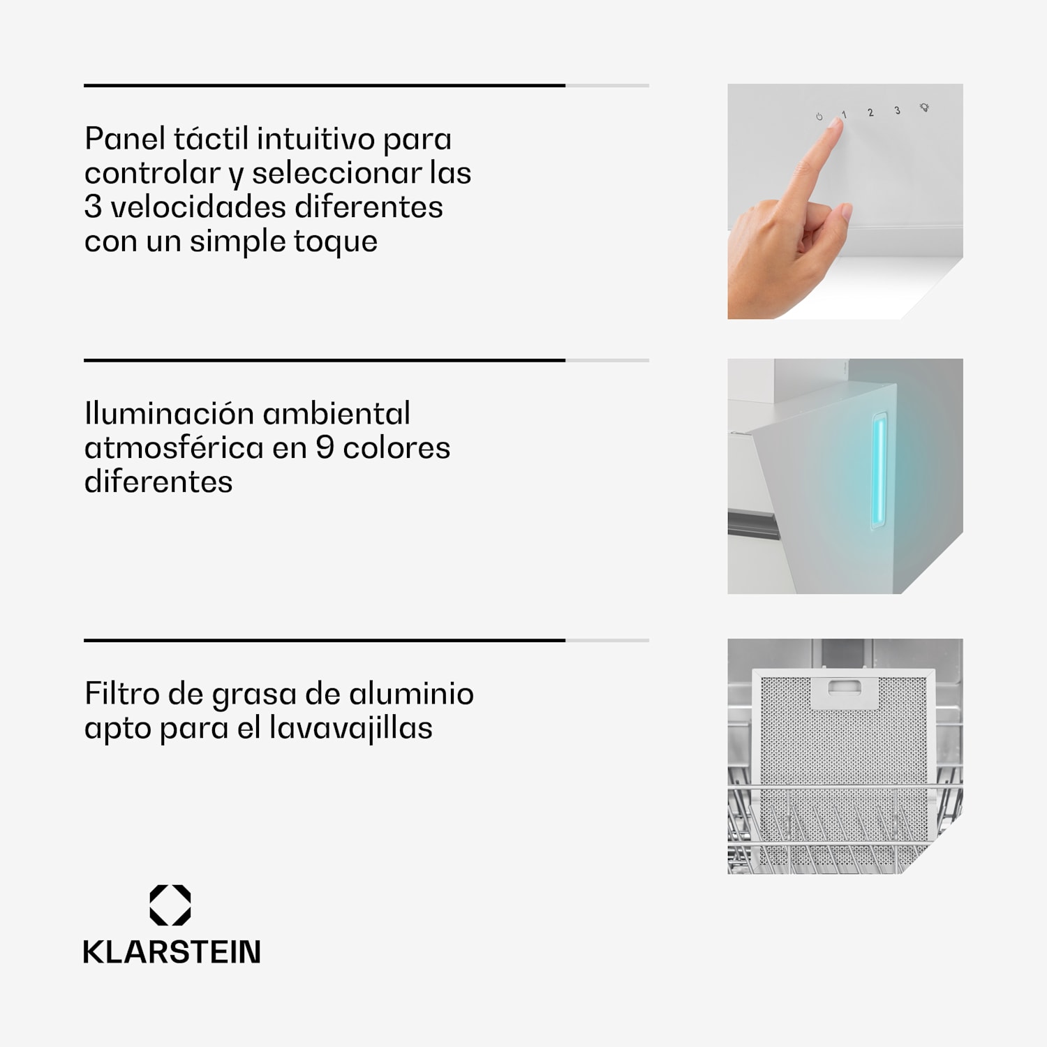 Campana extractora Alina | 40 cm | 570 m³/h | Silenciosa | EEC A 