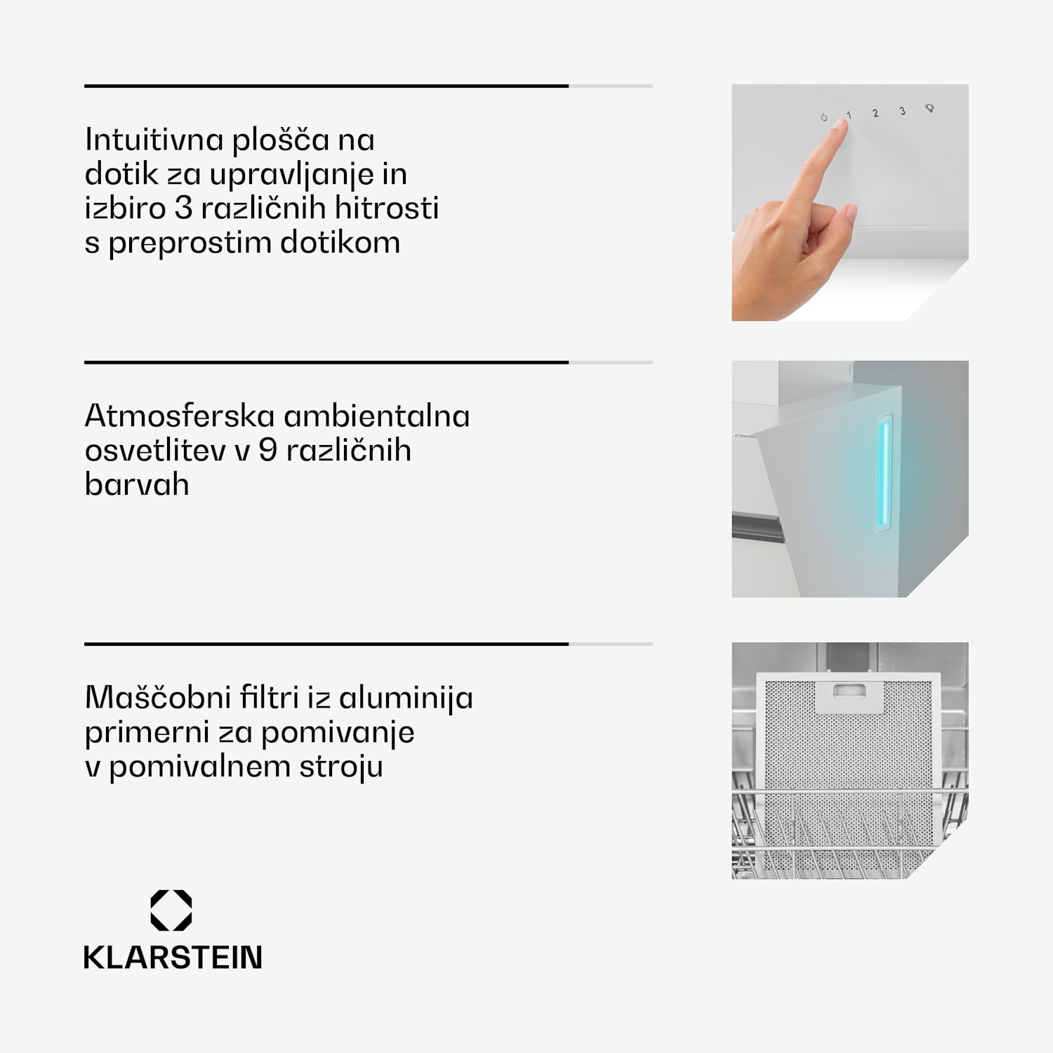 Alina napa za odvod dima, 40 cm, 570 m³/h, Tiha, EEC A 