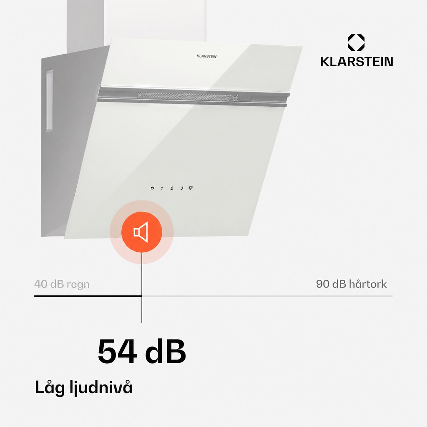 Alina fläktkåpa | 40 cm | 570 m³/h | Tyst | EEK A 40 cm | Nej | Vit | Silver