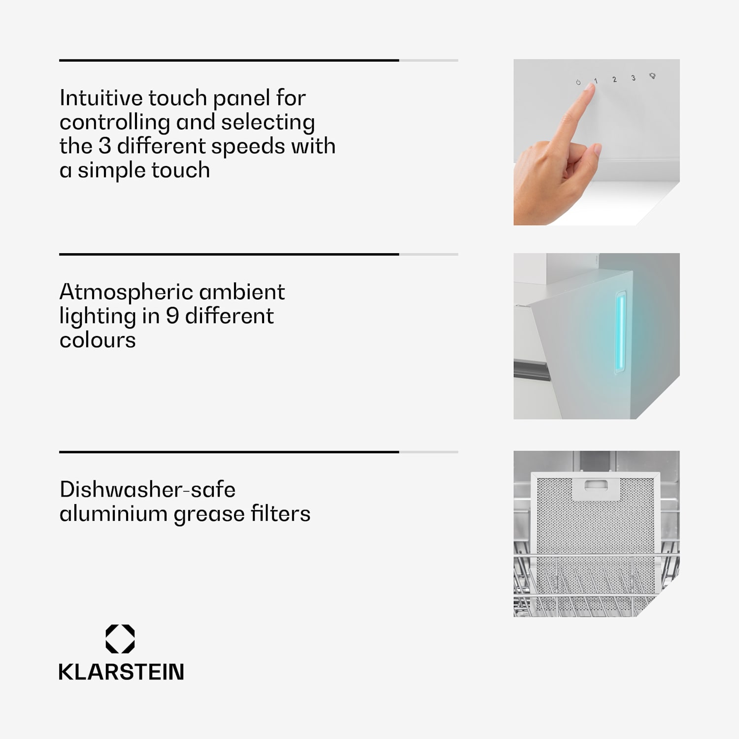 Alina afzuigkap | 40 cm | 570 m³/h | stil | EEK A 