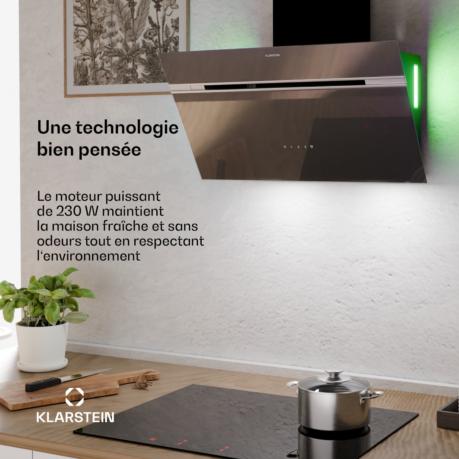 Alina afzuigkap | 70 cm | 600 m³/h | stil | EEK A 