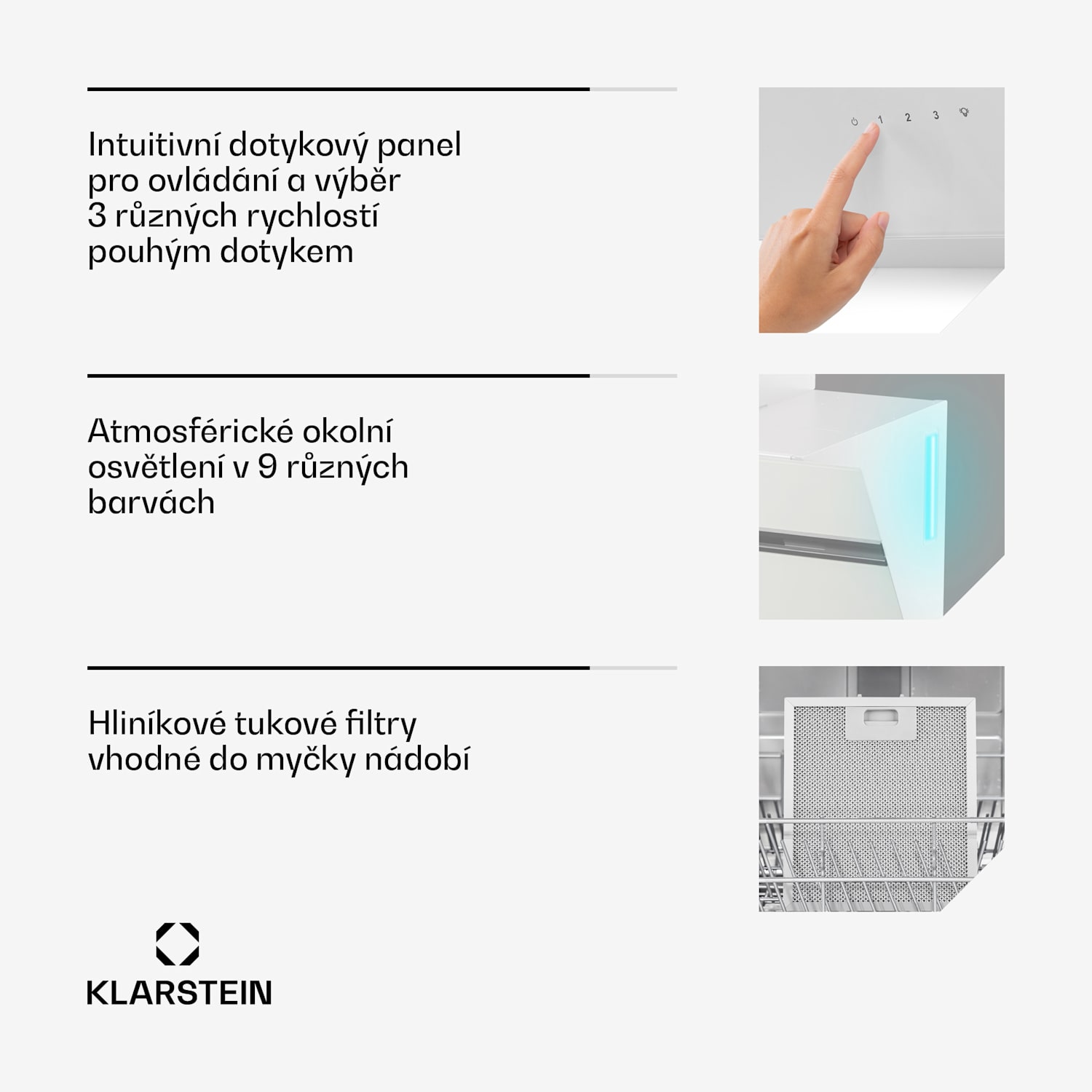 Alina digestoř, 70 cm, 600 m³/h, Tichý, EEK A 