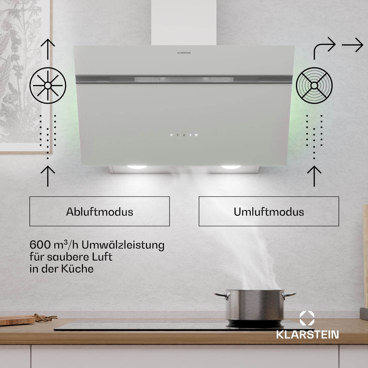 Alina Dunstabzugshaube | 70 cm | 600 m³/h | Leise | EEK A 