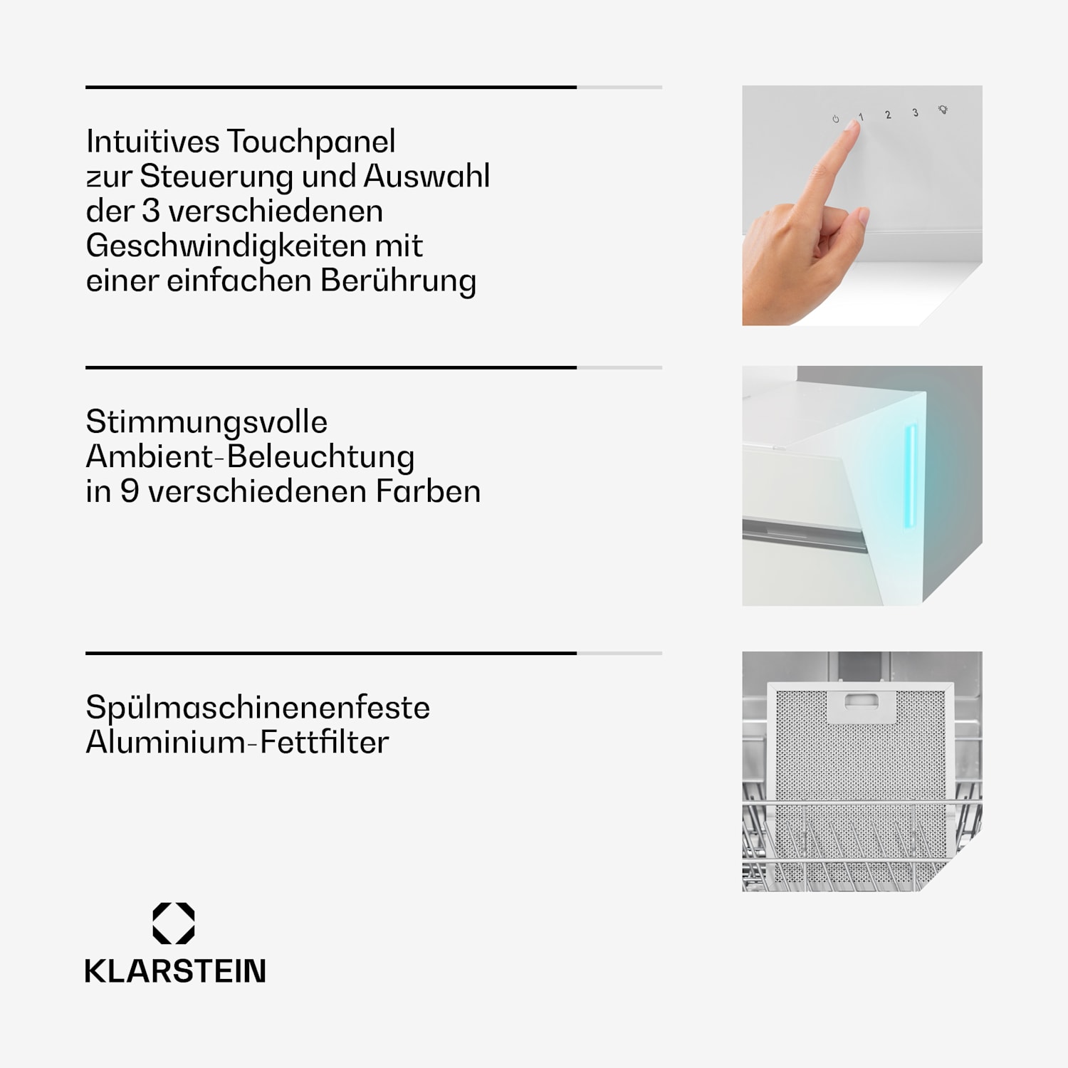 Alina Dunstabzugshaube | 70 cm | 600 m³/h | Leise | EEK A 