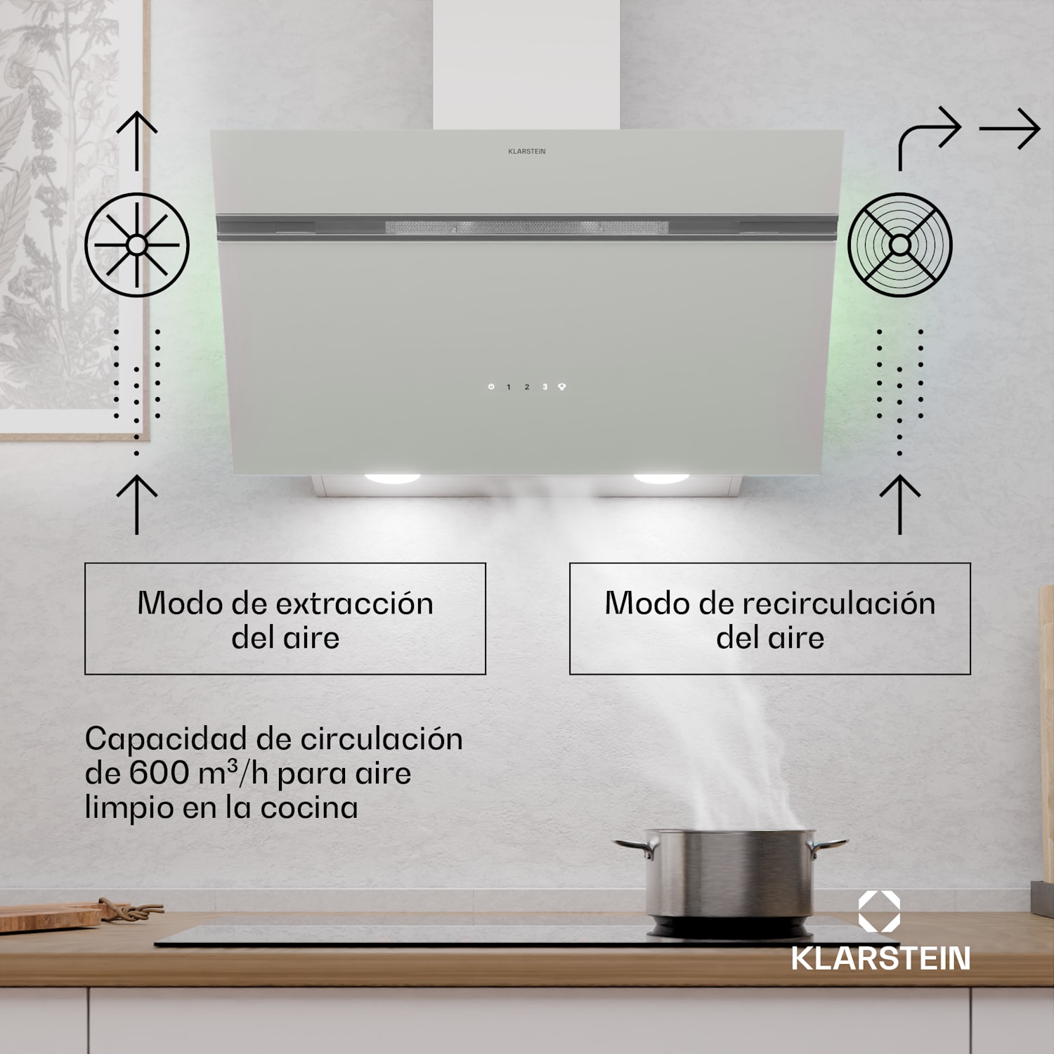 Campana extractora Alina | 70 cm | 600 m³/h | Silenciosa | EEC A 