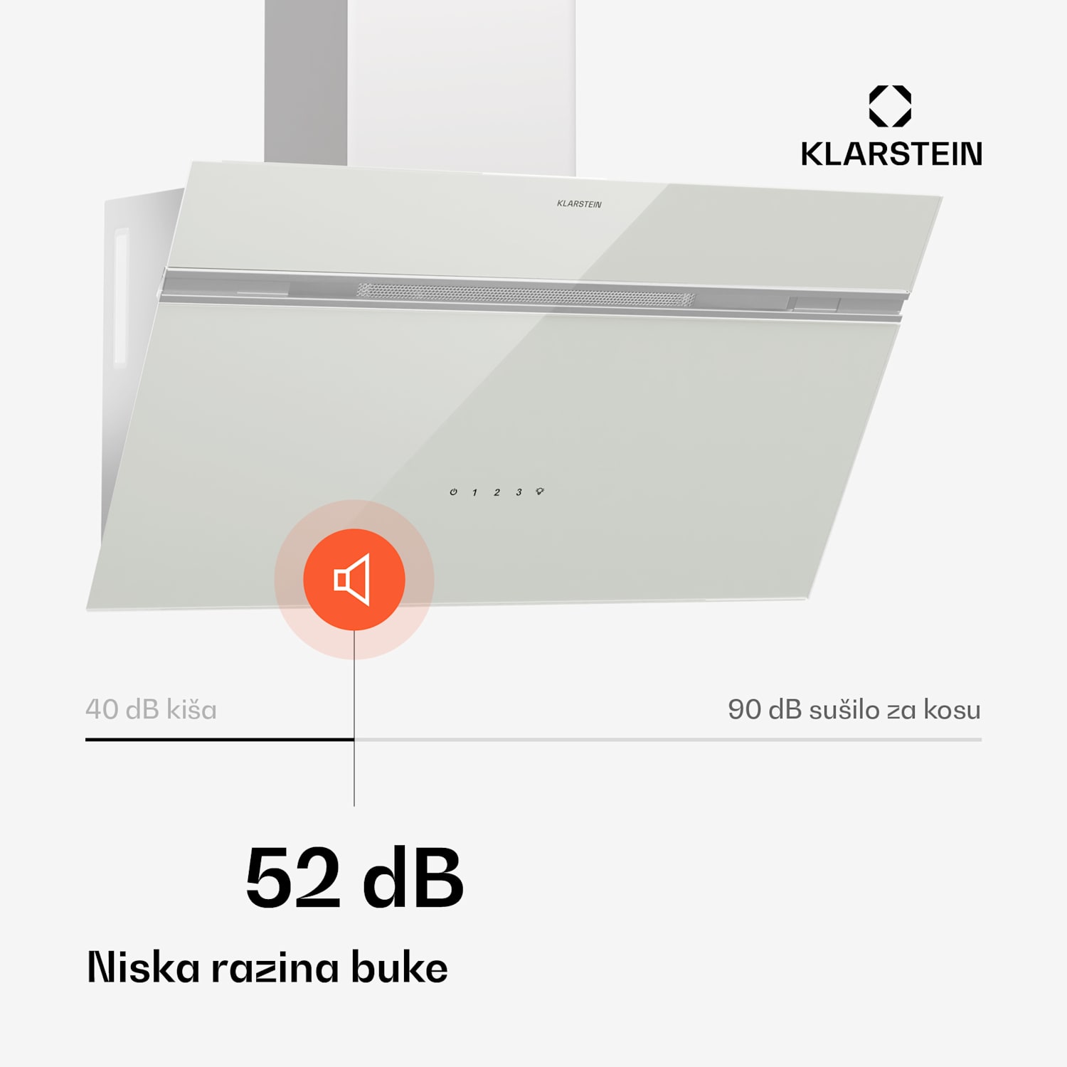 Alina kuhinjska napa, 70 cm, 600 m³/h, Tiha, EEK A 