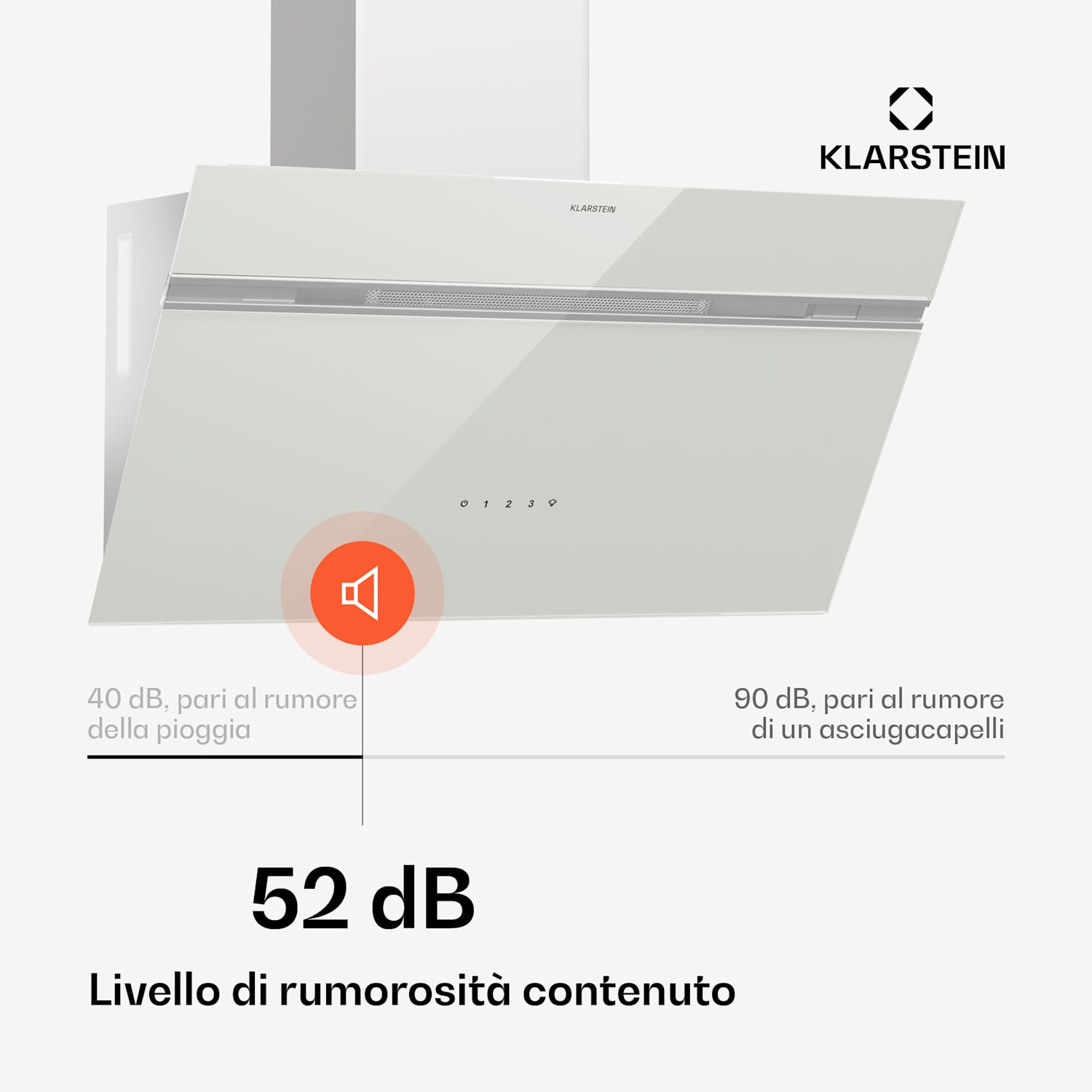 Alina - Cappa aspirante | 70 cm | 600 m³/ora | Silenziosa | Classe energetica A 