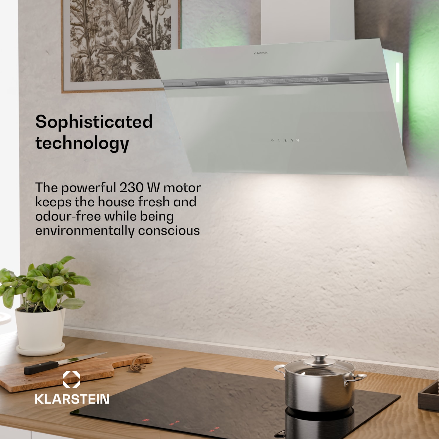 Alina afzuigkap | 70 cm | 600 m³/h | stil | EEK A 