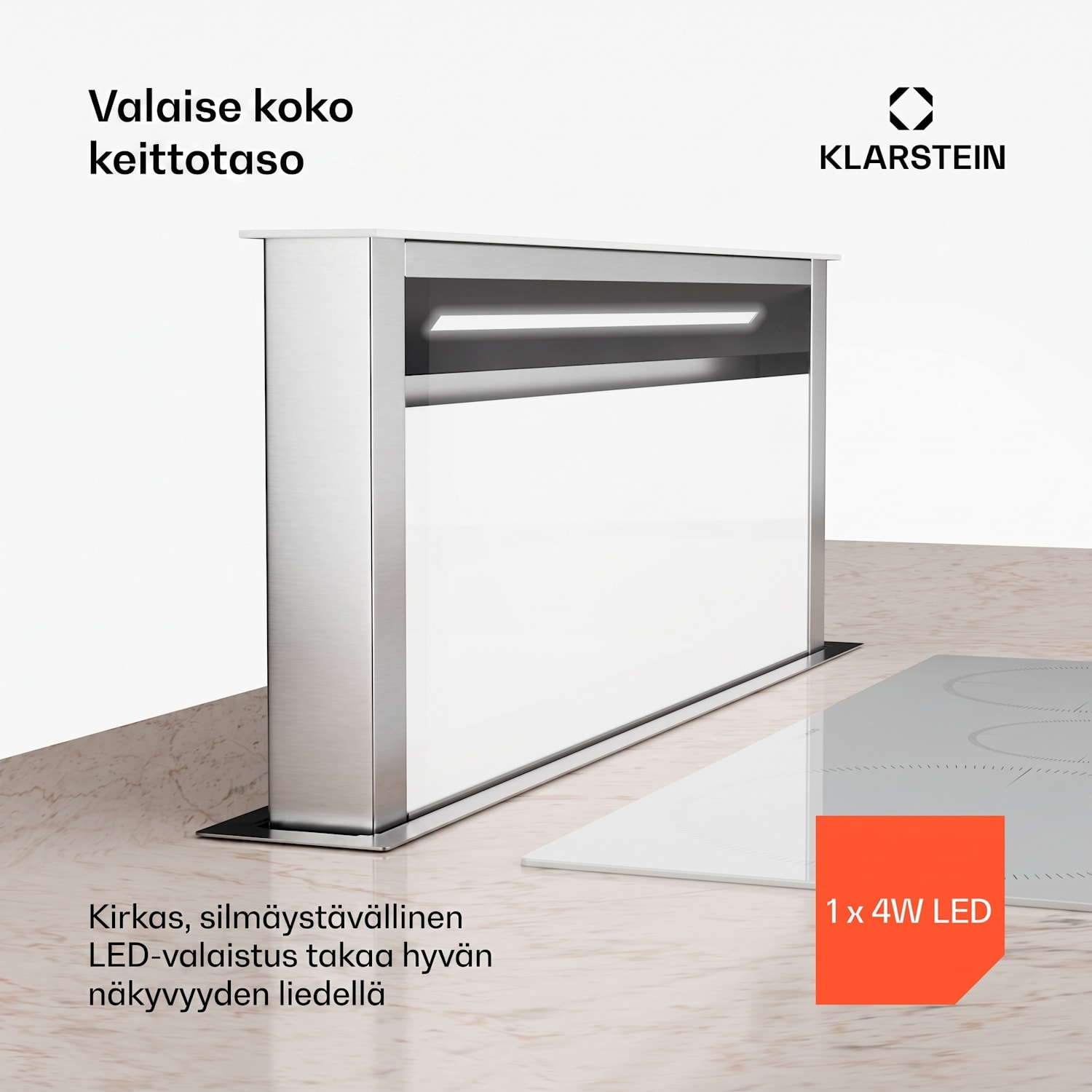 Royal Flush Eco-liesituuletin | upotettava | 714 m³/h | turbo | kosketusohjaus | energiatehokkuusluokka A++ 90 cm | Valkoinen | Hopea
