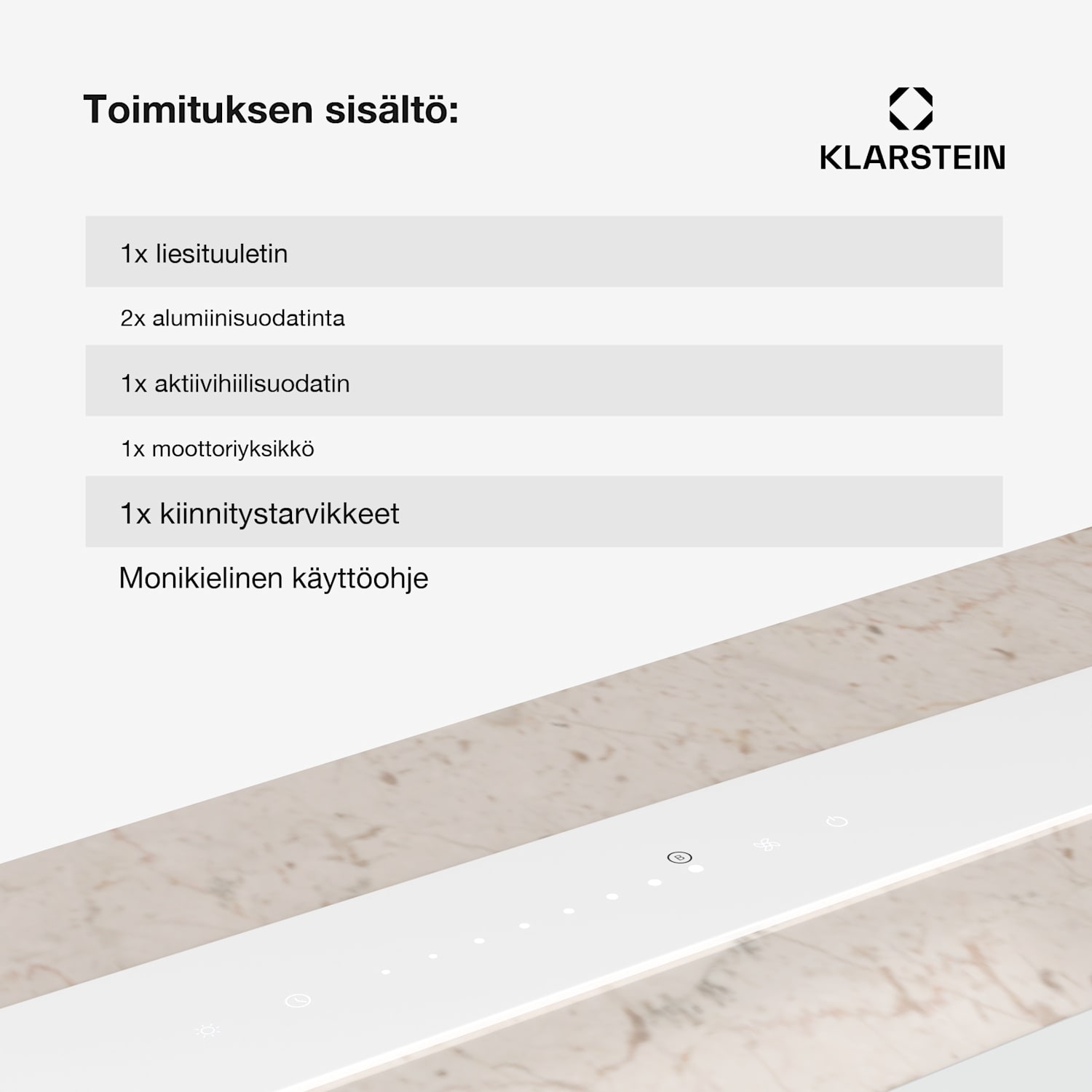 Royal Flush Eco-liesituuletin | upotettava | 714 m³/h | turbo | kosketusohjaus | energiatehokkuusluokka A++ 90 cm | Valkoinen | Hopea