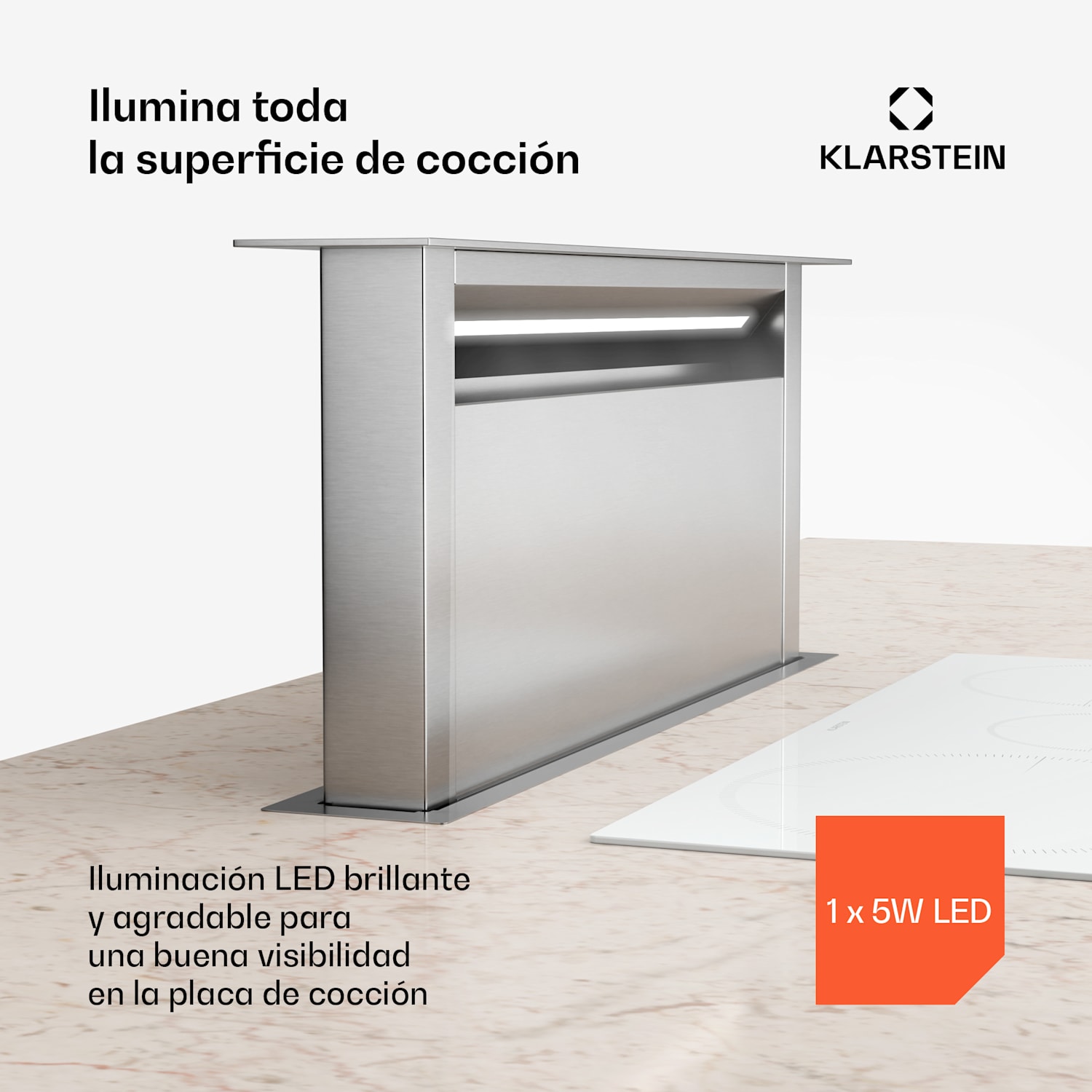 Campana extractora Royal Flush Eco | Retráctil | 713,8 m³/h | Boost | Funcionamiento táctil | CEE A++ 