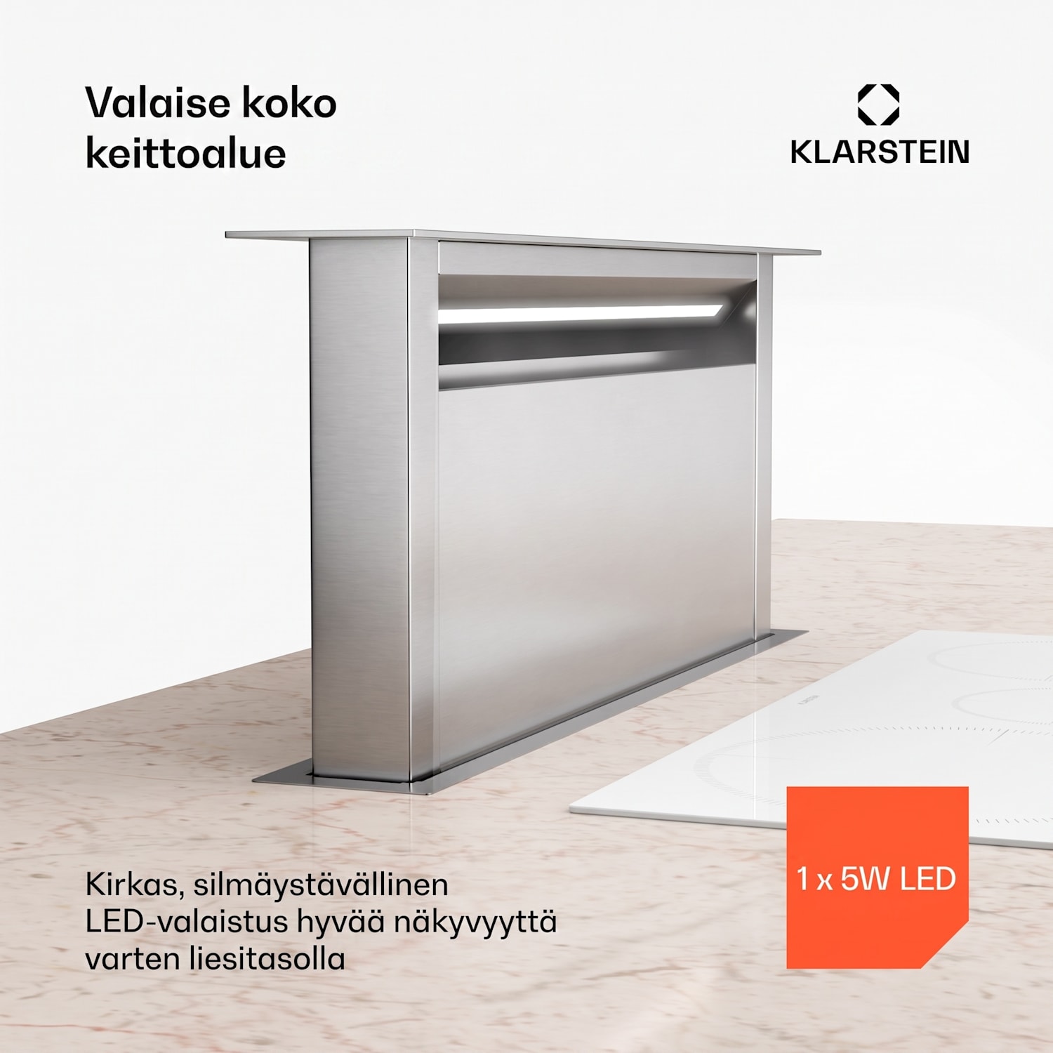 Royal Flush Eco-liesituuletin | upotettava | 604 m³/h | turbo | kosketusohjaus | energiatehokkuusluokka A++ 77 cm | Hopea | Hopea