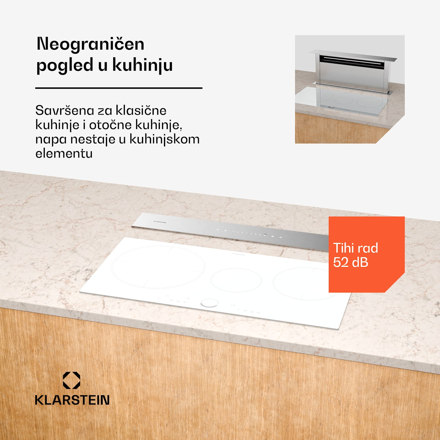 Royal Flush Eco napa, Na izvlačenje, 714 m³/h, Boost, Upravljanje dodirom, EEK A++ 