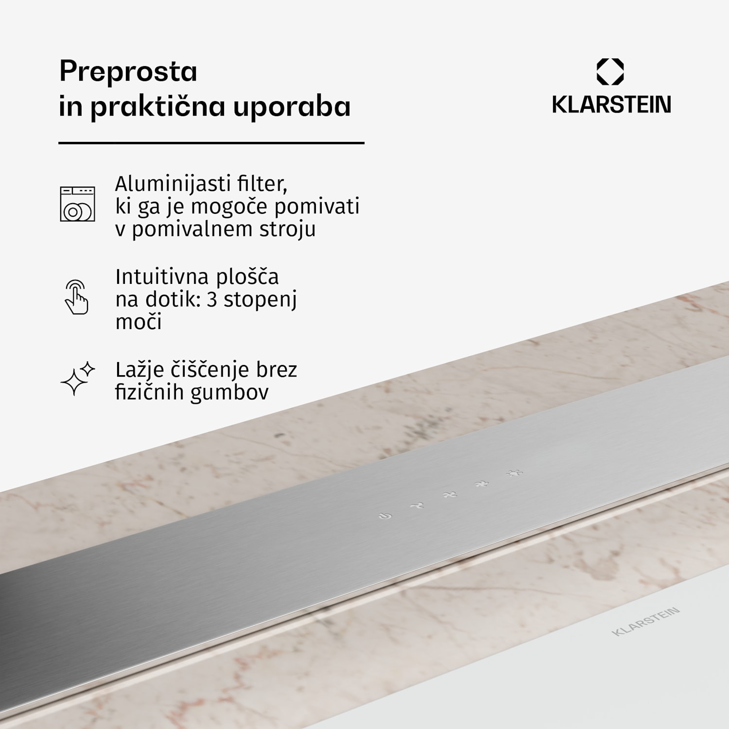 Napa Royal Flush Eco, Izvlečna, 604 m³/h, Boost, Upravljanje na dotik, EEK A+++ 77 cm | Srebrna | Srebrna