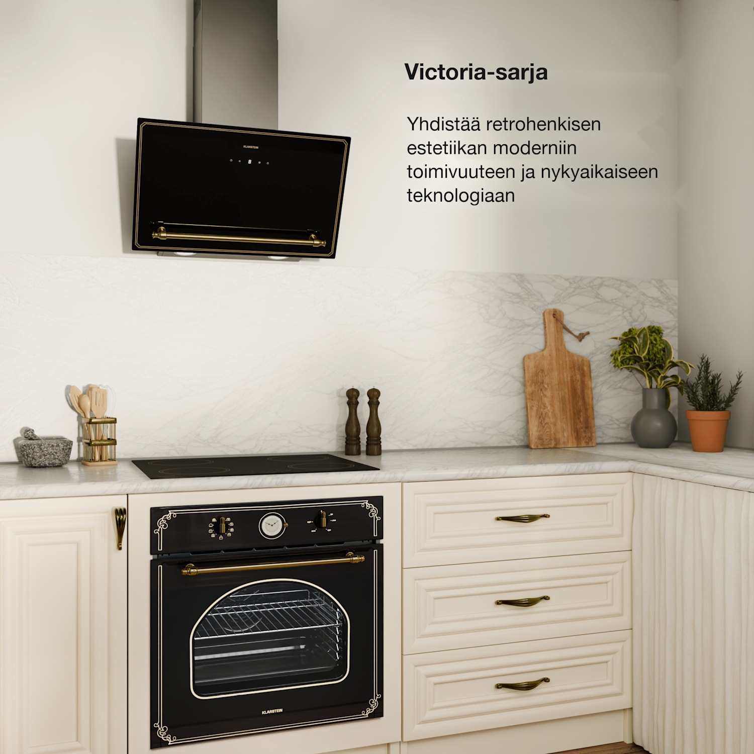 Victoria-induktiokeittotaso | 60 cm | 4 keittoaluetta | liukusäädin | turbo-toiminto 60 cm | ei Flex-aluetta | Musta