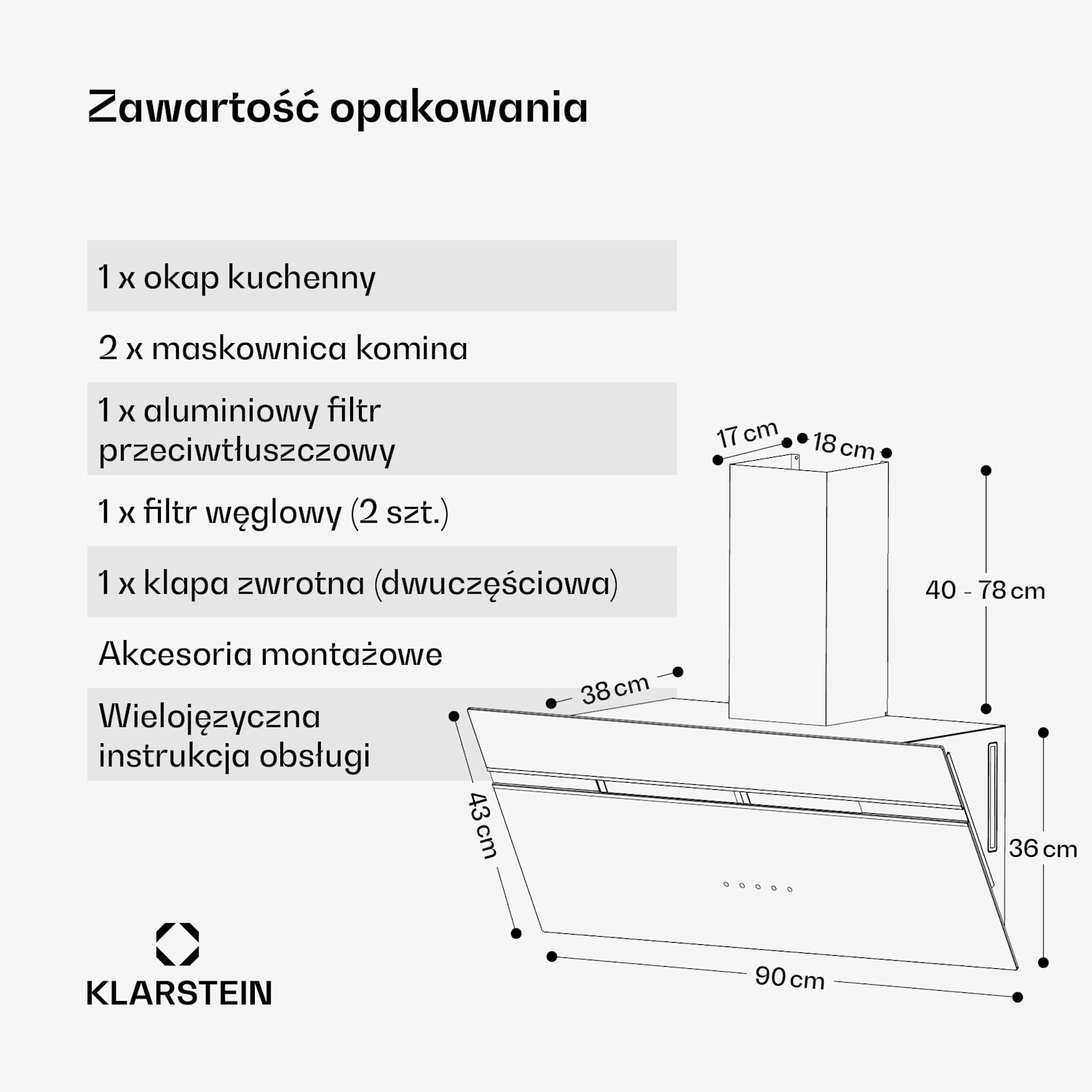 Alina okap kuchenny, klasa energetyczna A, dotykowy, oświetlenie LED, wyciąg/pochłaniacz, 615 m³/h 