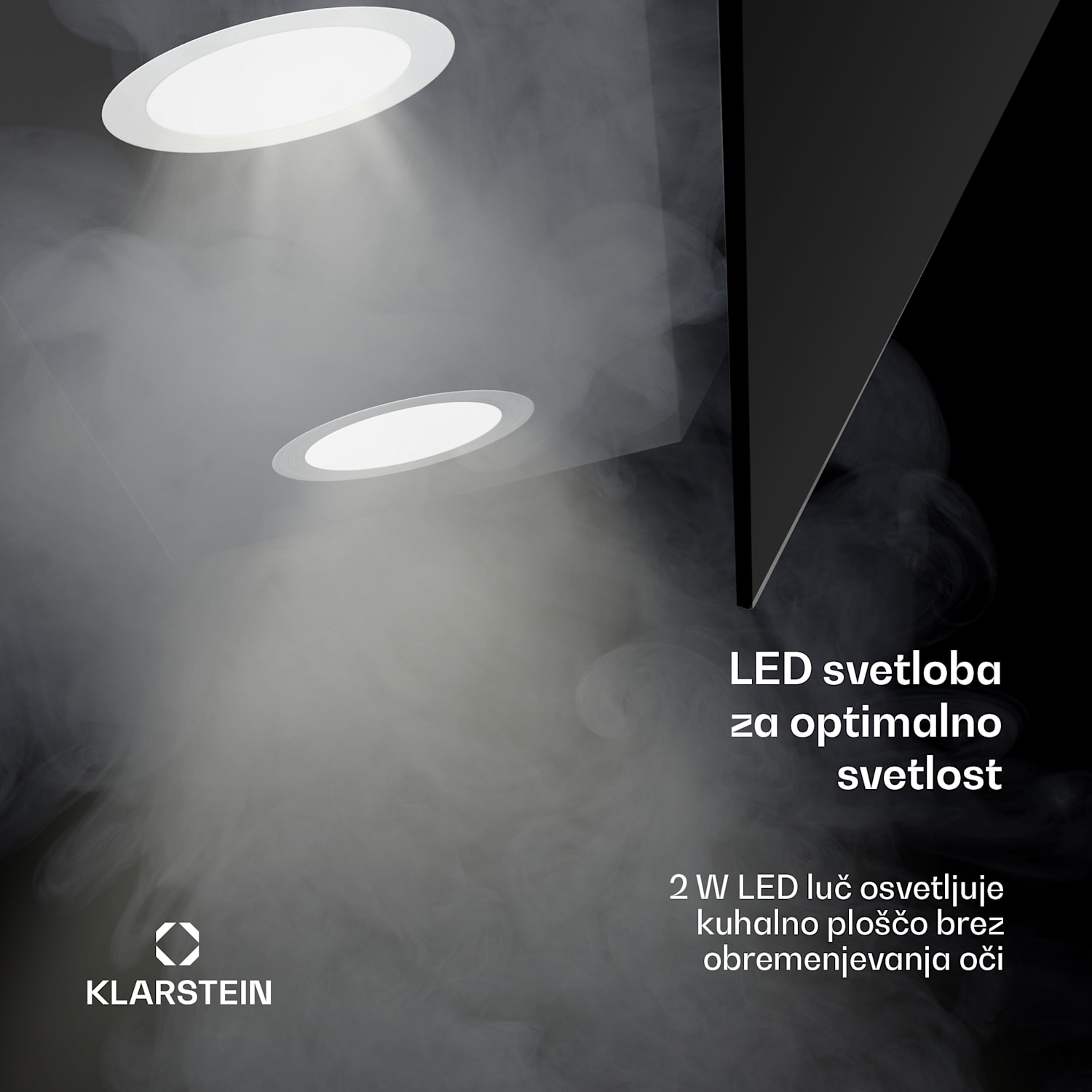 Alina kuhinjska napa, EEK A, Touch, LED osvetlitev, Odsesavanje/recirkulacija, 615 m³/h 90 cm | Črna