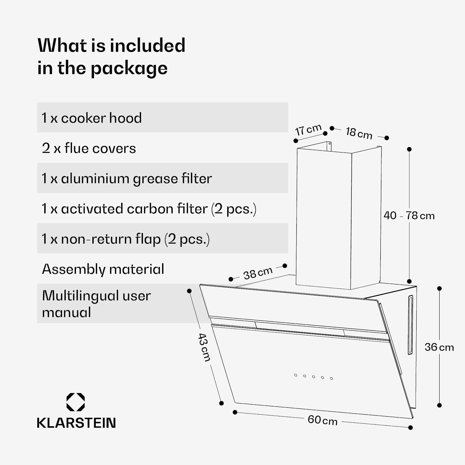 Alina afzuigkap | EEK A | touch | ledverlichting | afvoer/recirculatie | 600 m³/h 
