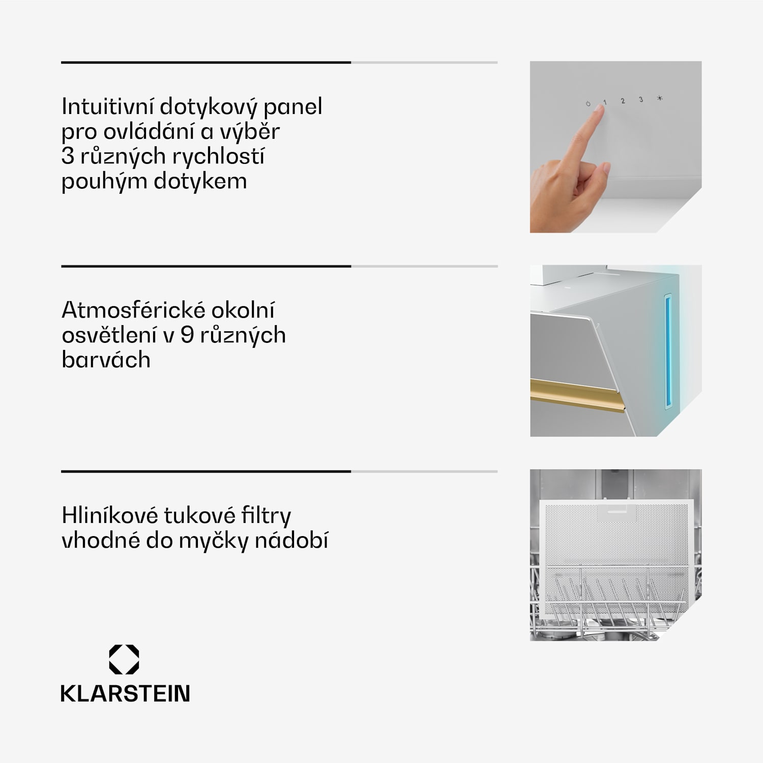 Digestoř Alina, EEK A, Dotykové, LED osvětlení, Odsávání/recirkulace, 600 m³/h 