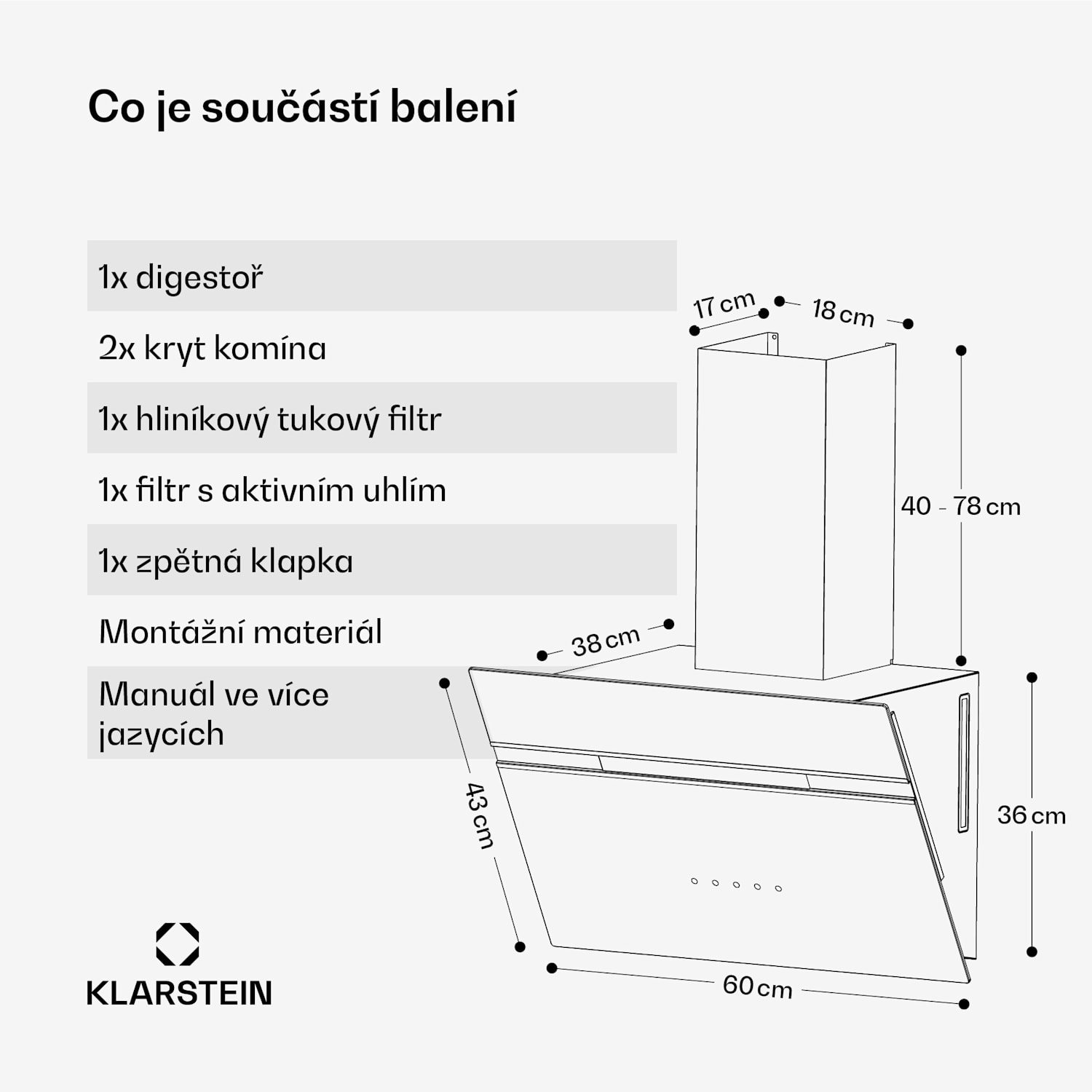 Digestoř Alina, EEK A, Dotykové, LED osvětlení, Odsávání/recirkulace, 600 m³/h 