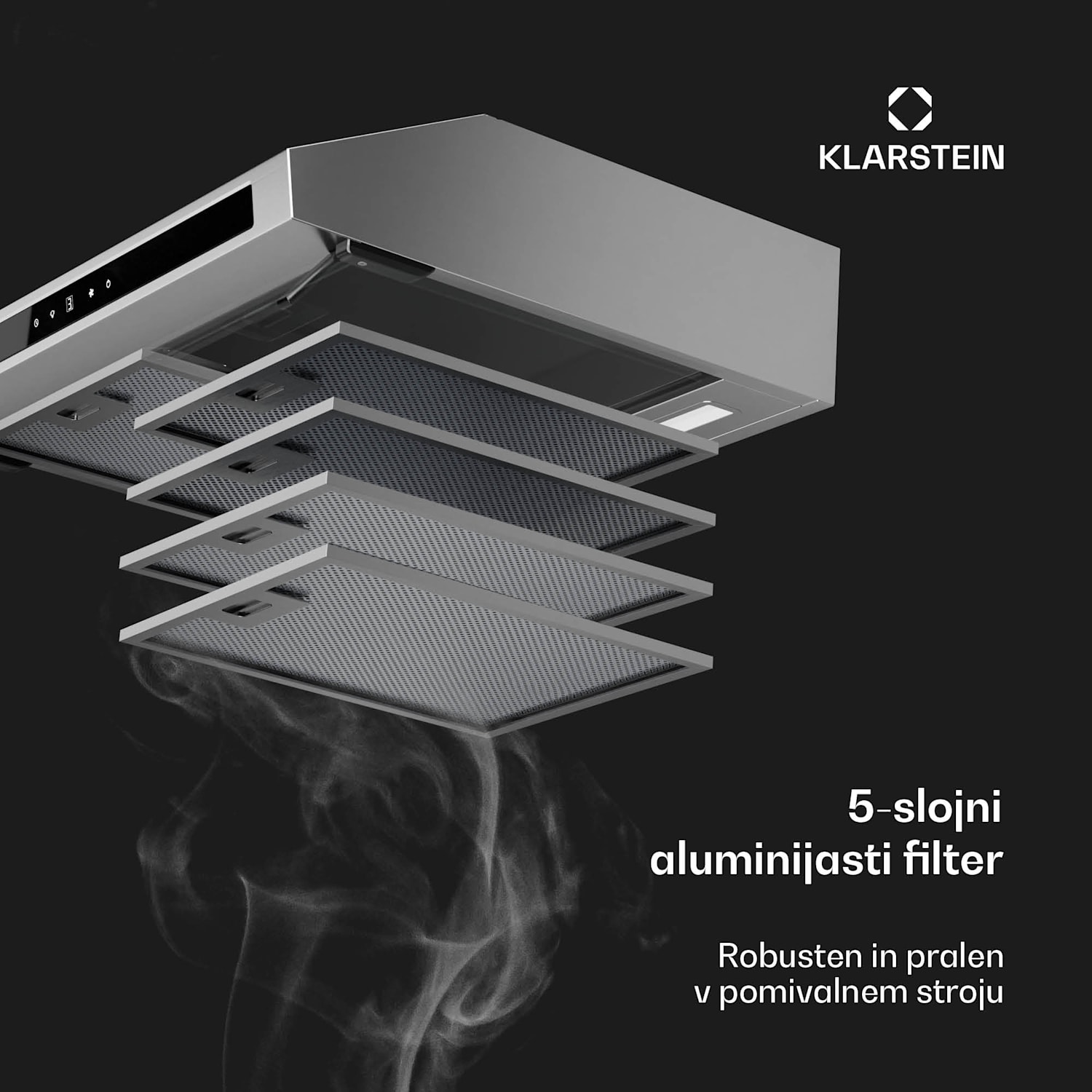 Purista Force kuhinjska napa, Kompaktna, 384,8 m³/h, EEK C, Tehnologija z dvema motorjema 60 cm | Nerjaveče jeklo