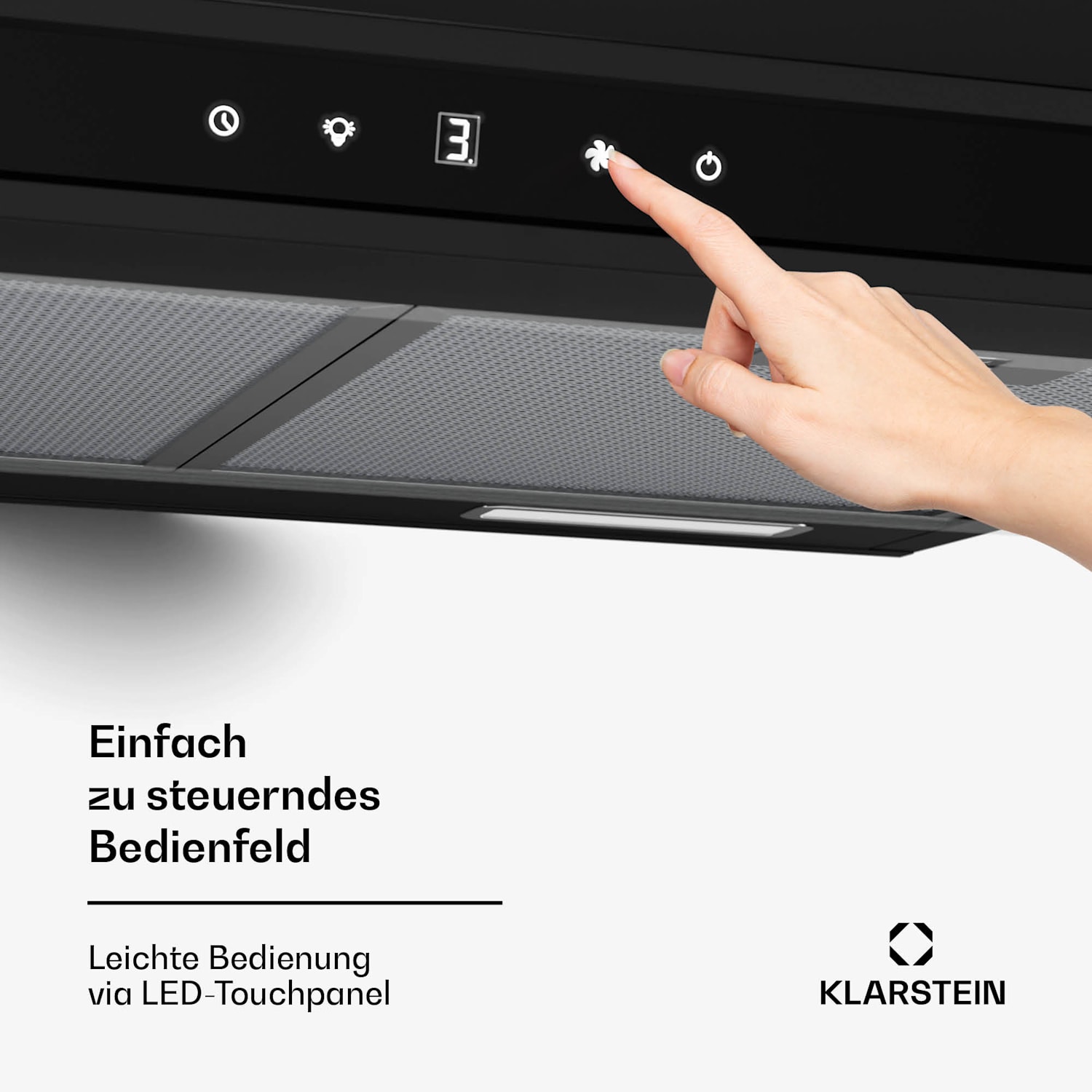 Purista Force Hotte aspirante | Compacte | 384,8 m³/h | CEE C | Technologie à double moteur 60 cm | Noir