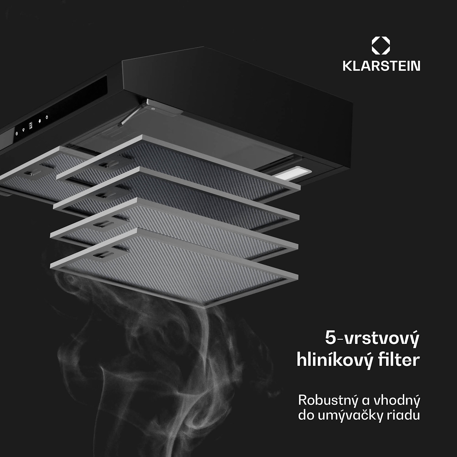 Purista Force digestor, Kompaktný, 384,8 m³/h, EEK C, Technológia dvoch motorov 60 cm | Čierna