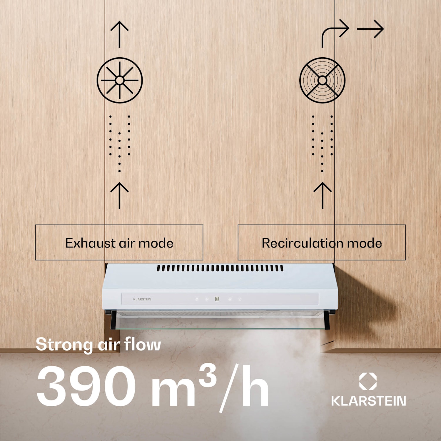 Purista Force afzuigkap | compact | 384,8 m³/h | EEK C | dubbele motortechnologie 