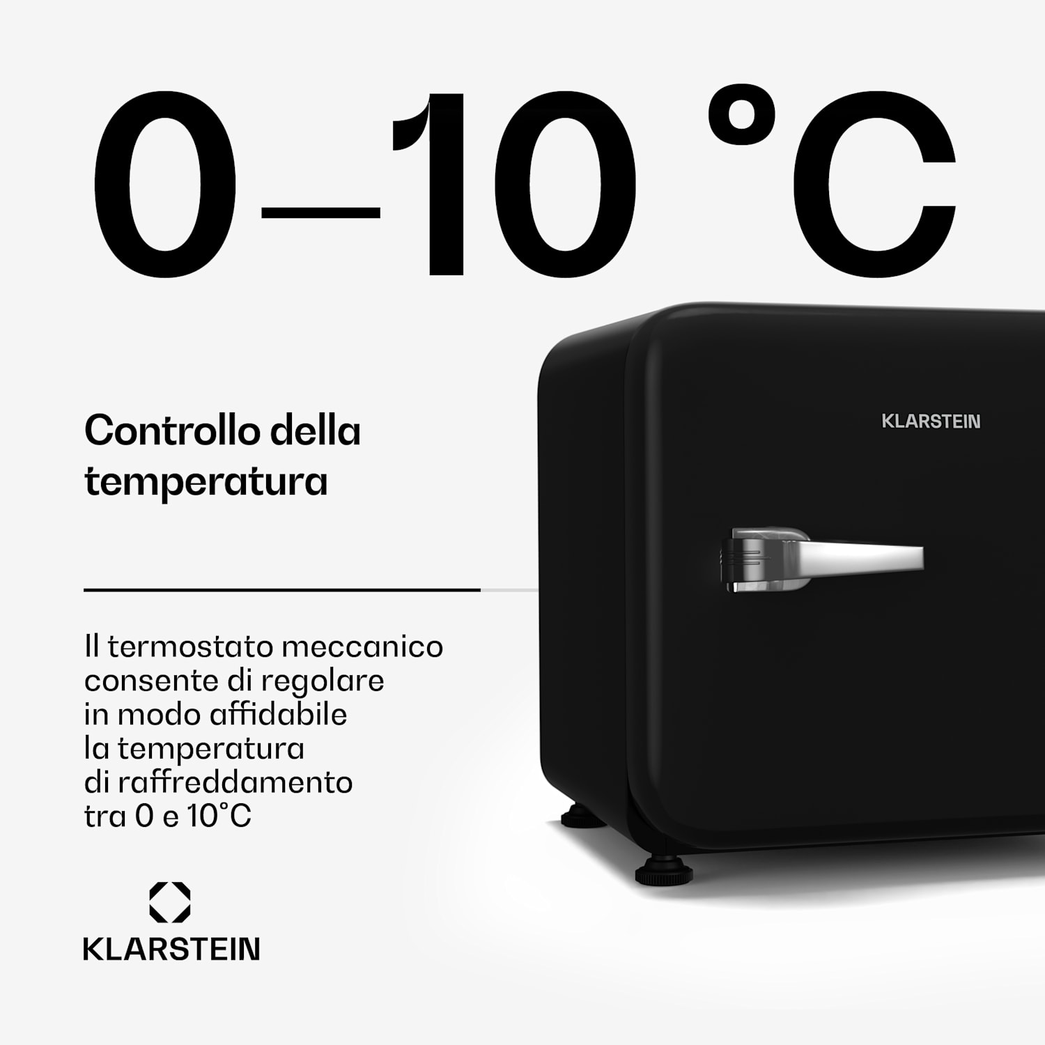 Audrey Evo - Mini frigo | 43L | Design rétro | Silenzioso | Compatto | 3 colori 43 Ltr | Nero