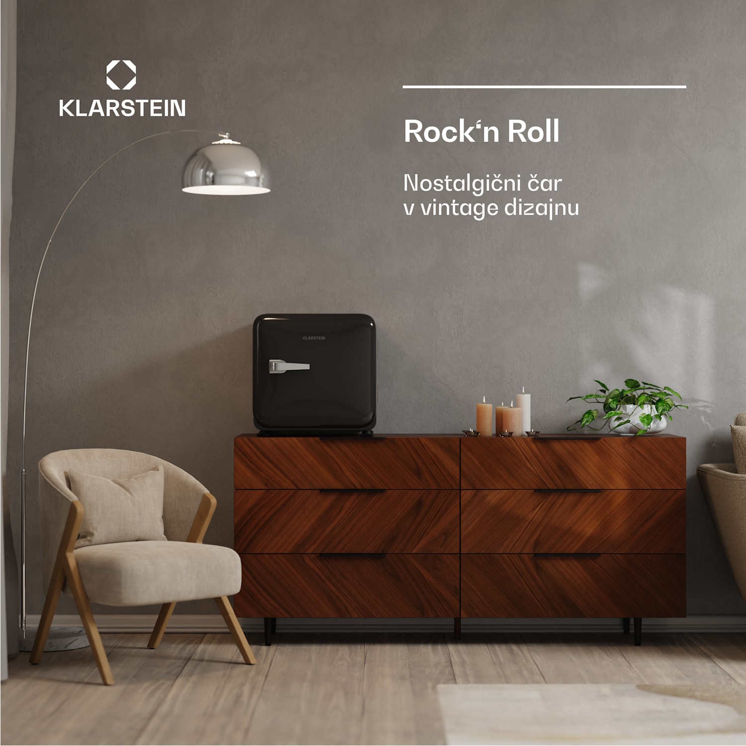 Mini hladilnik Audrey Evo, 43 l, retro dizajn, tihi, kompakten, 3 barve 43 Ltr | Črna