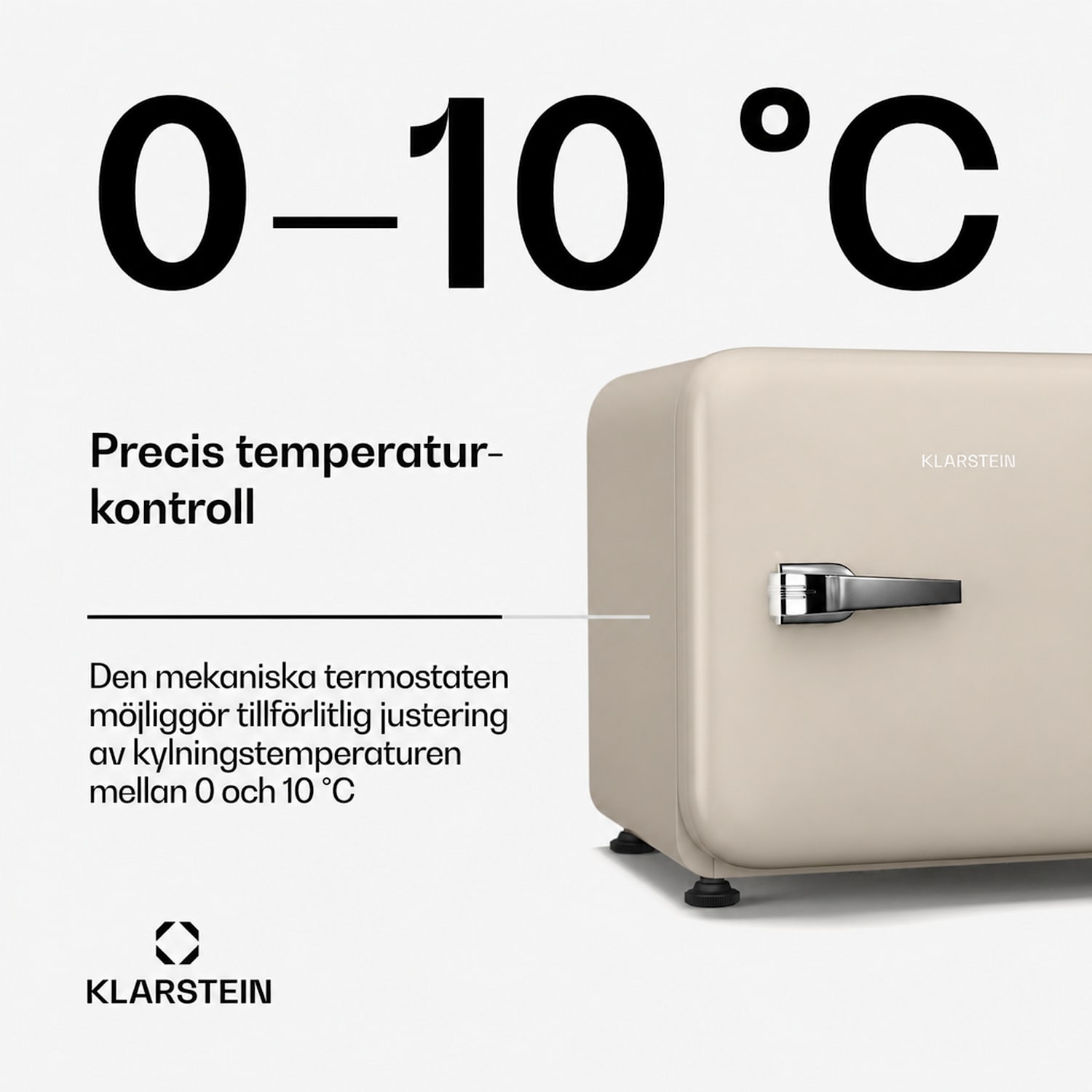 Audrey Evo minikylskåp | 43 l | retrodesign | tyst | kompakt | 3 färger 43 L | Creme