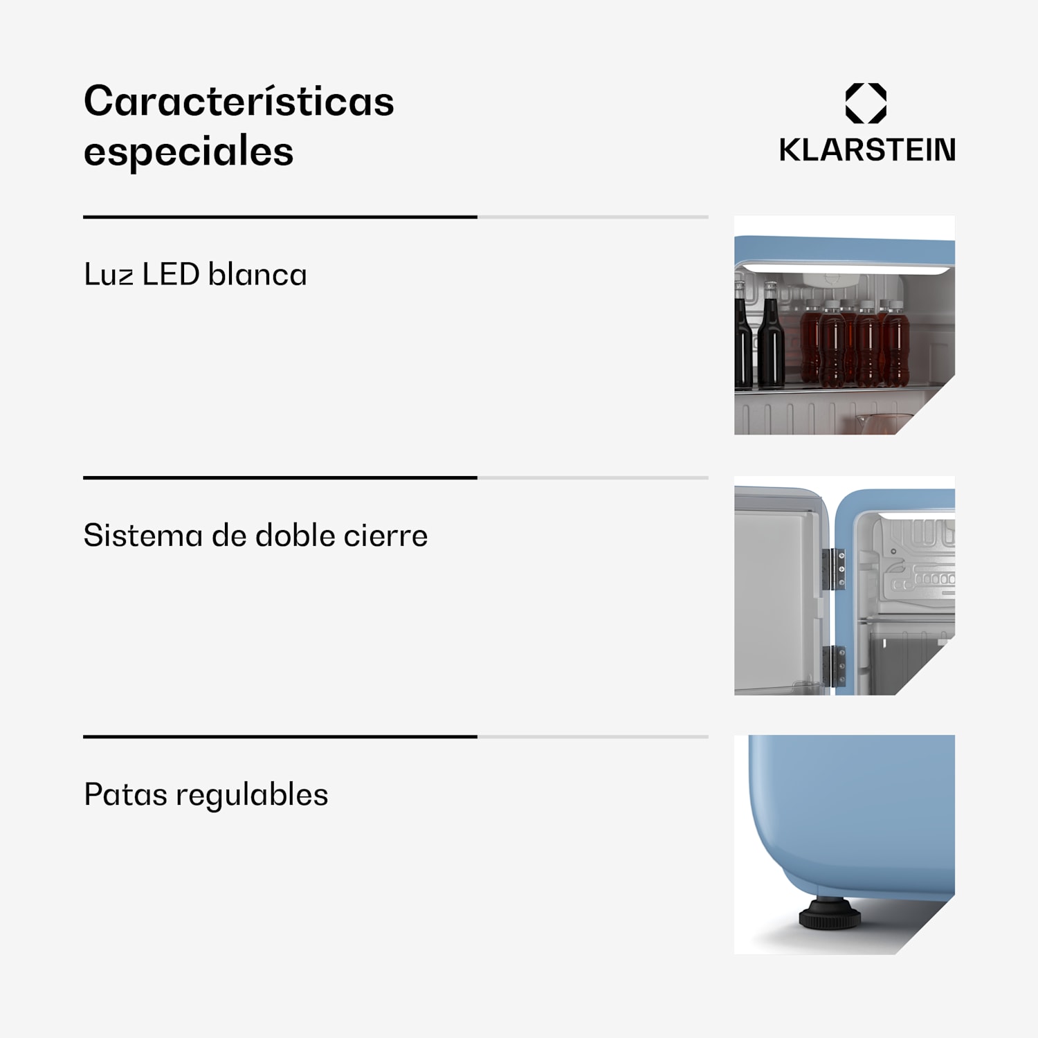 Mininevera Audrey Evo | 43L | diseño retro | silenciosa | compacta | 3 colores 43 L | Azul