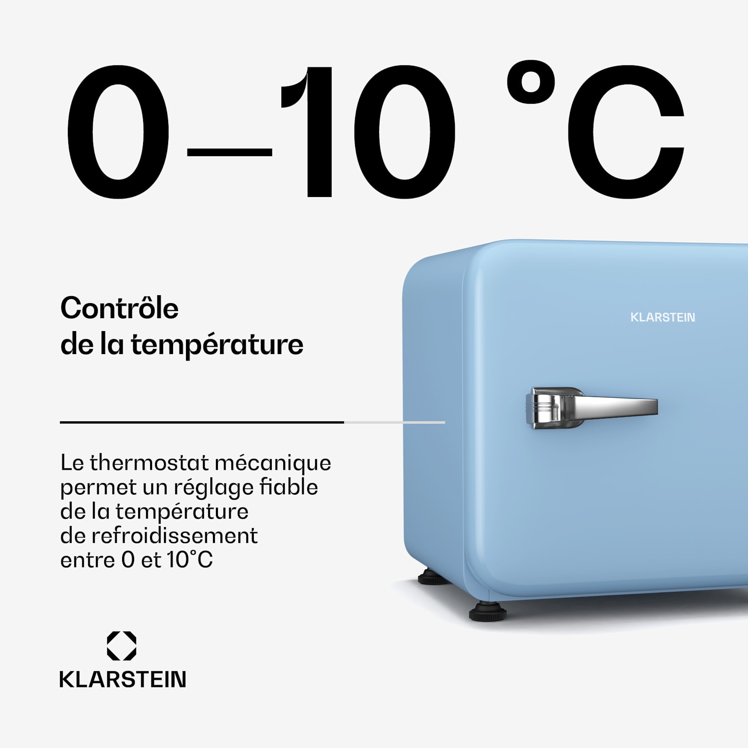 Audrey Evo mini koelkast | 43L | retro design | stil | compact | 3 kleuren 43 ltr | Blauw