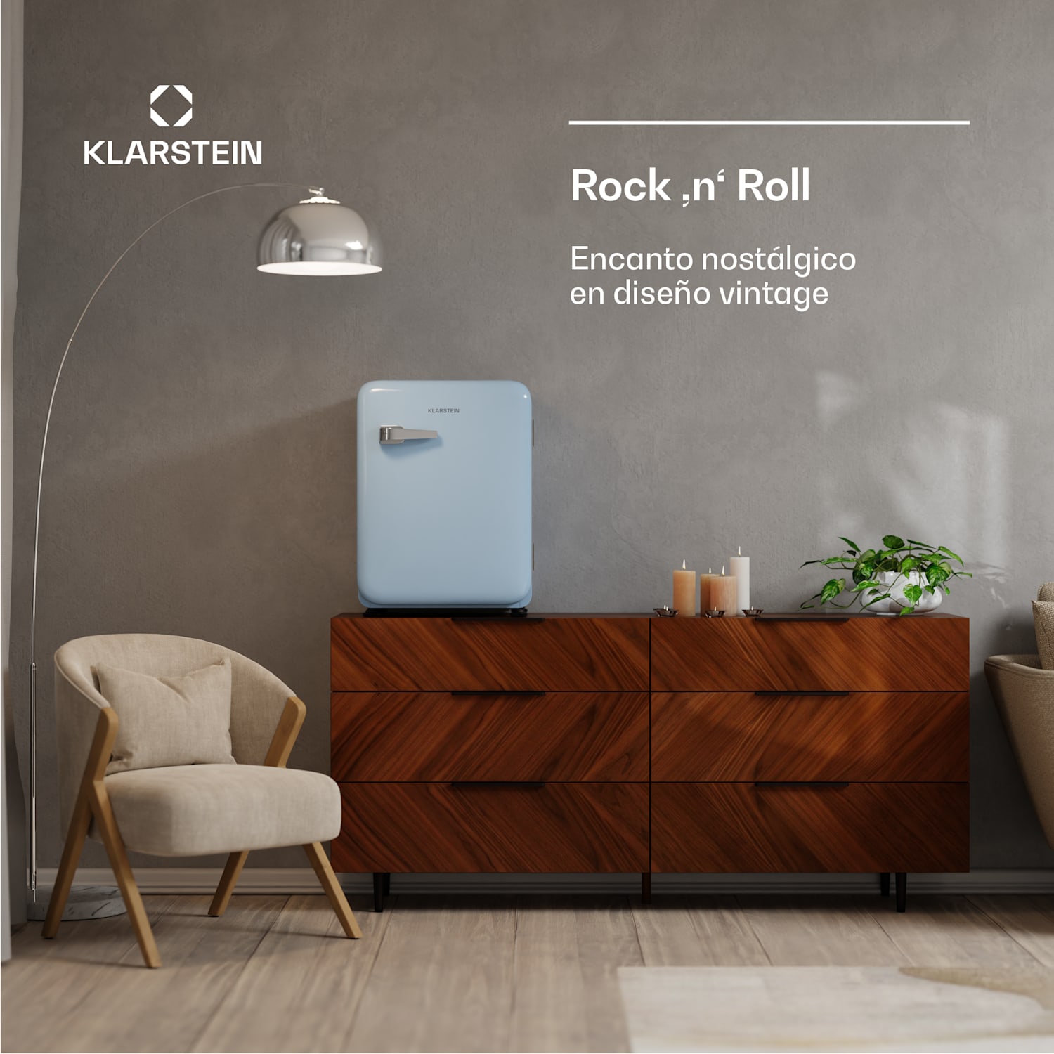 Mininevera Audrey Evo | 68L | diseño retro | silenciosa | compacta | 3 colores 68 L | Azul