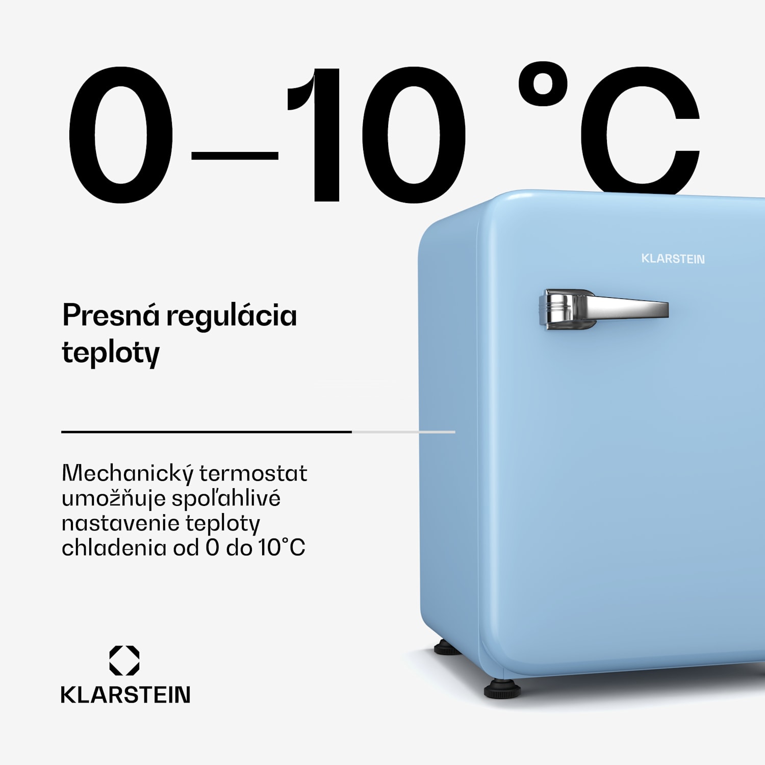 Audrey Evo mini chladnička, 68 l, retro dizajn, tichá, kompaktná, 3 farby 68 Ltr | Modrá